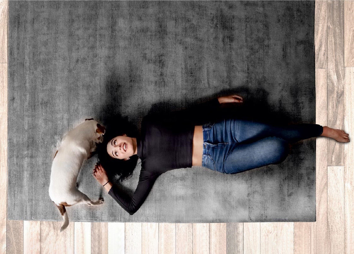 שטיח דגם טימבר אפור כהה