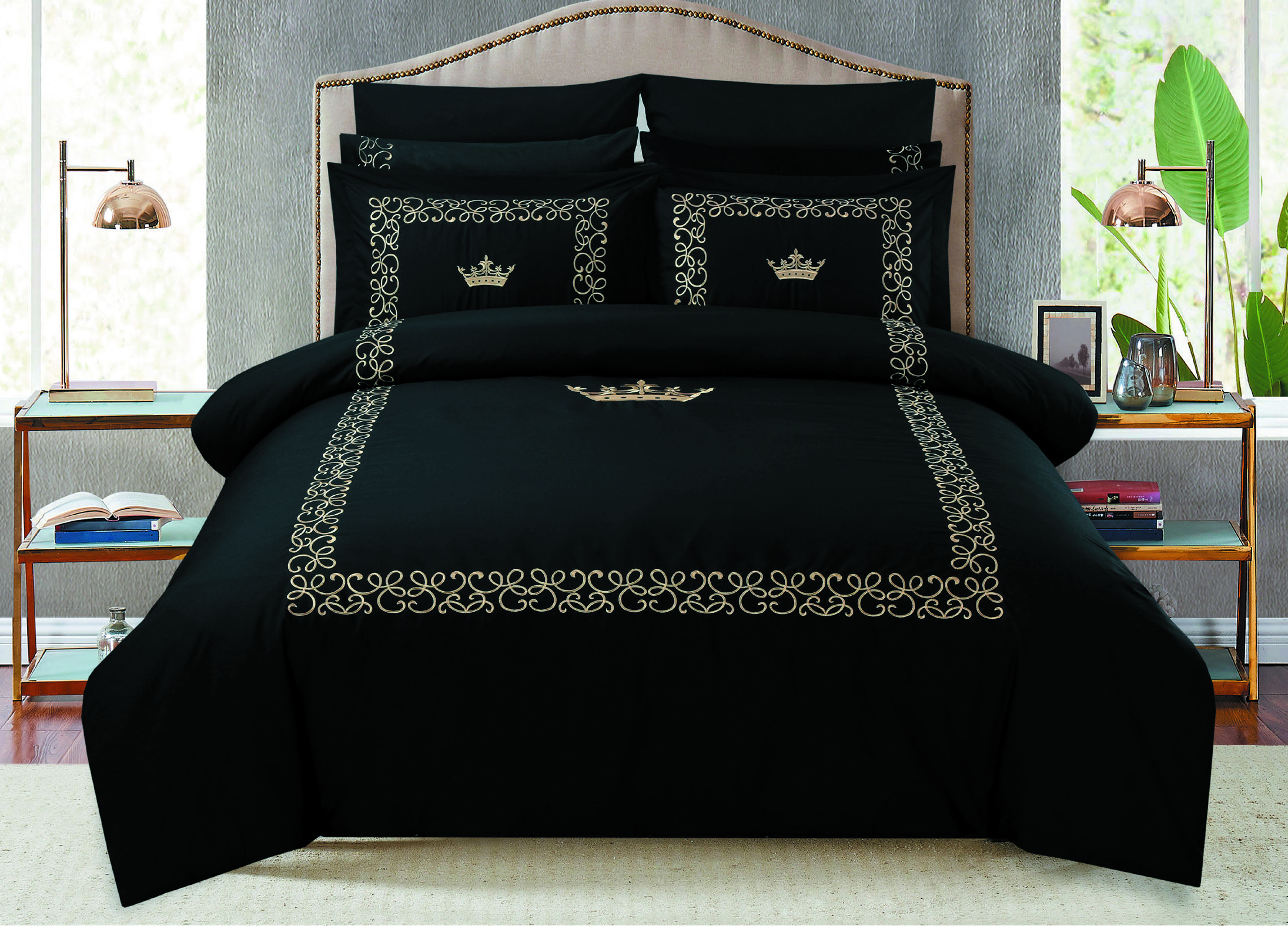 סט מצעים דגם פרקל קינג כותנה 180 סט מצעים דגם פרקל קינג כותנה 180