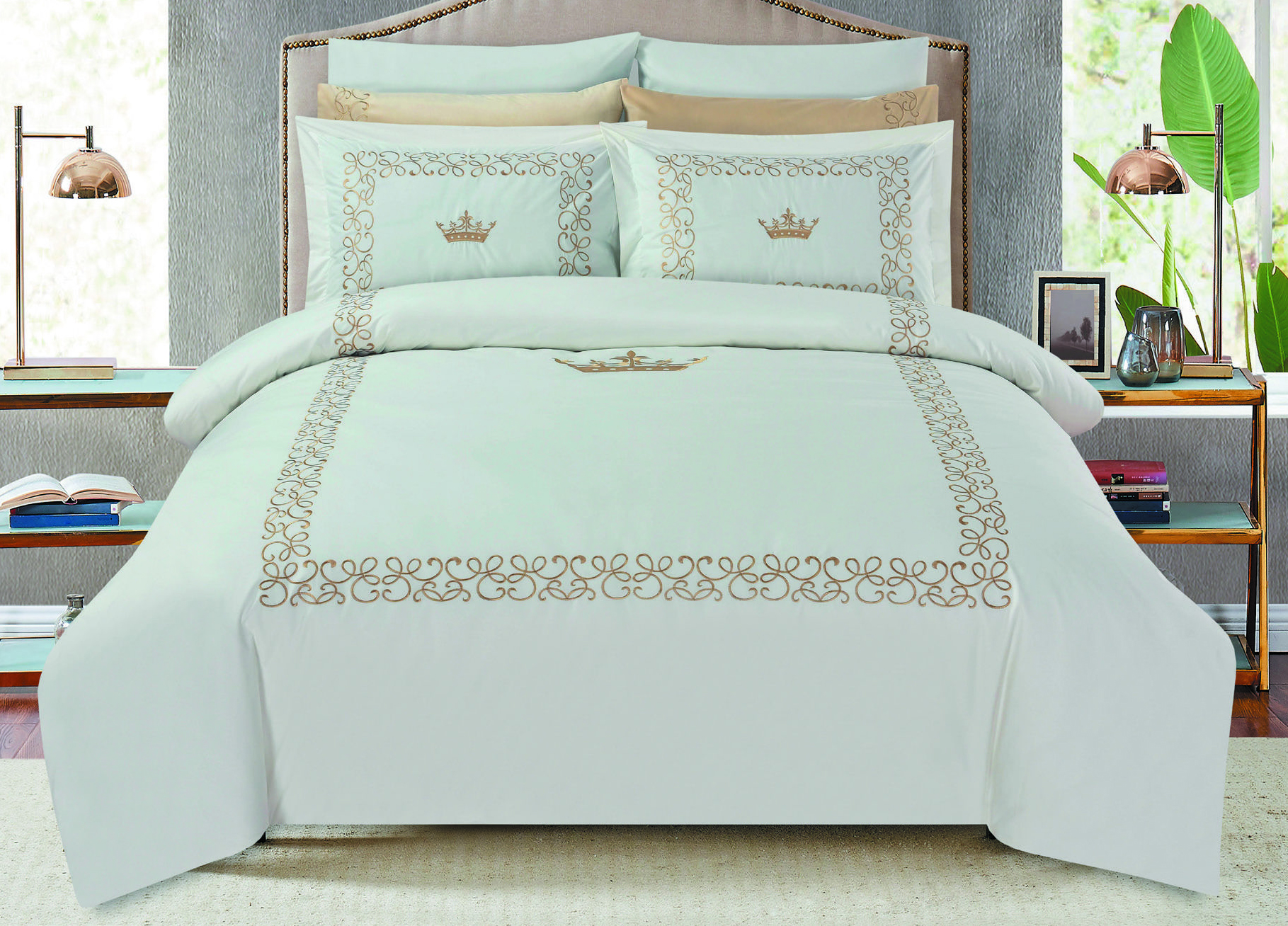 סט מצעים דגם פרקל קינג כותנה 180 סט מצעים דגם פרקל קינג כותנה 180