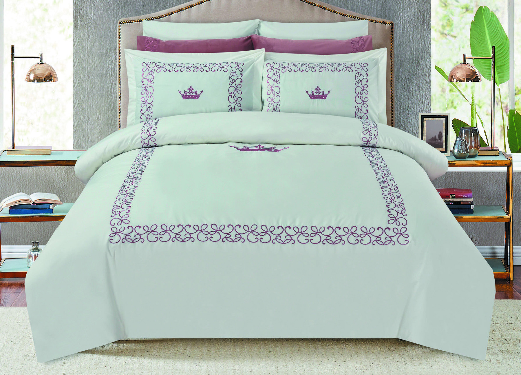 סט מצעים דגם פרקל קינג כותנה 180 סט מצעים דגם פרקל קינג כותנה 180