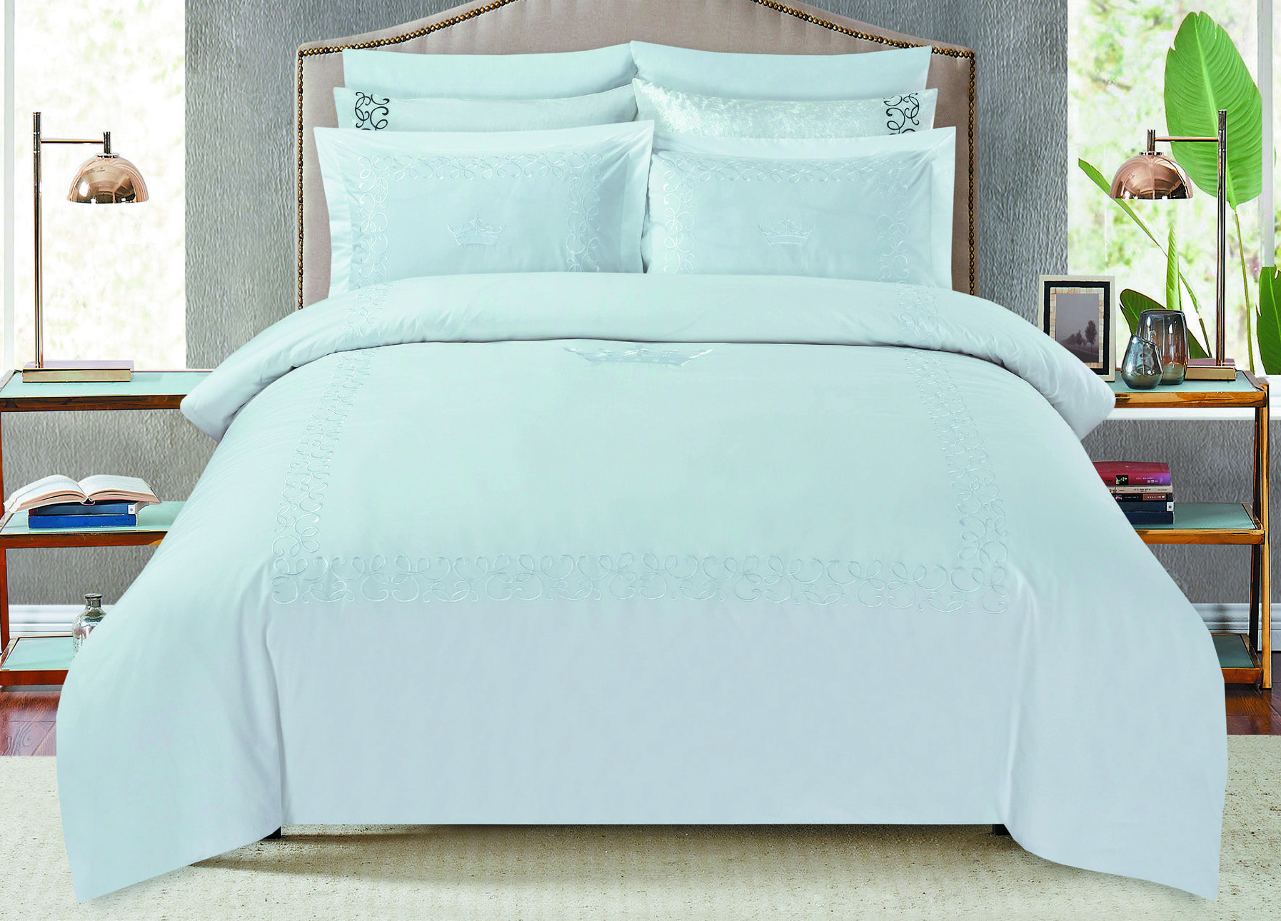 סט מצעים דגם פרקל קינג כותנה 180 סט מצעים דגם פרקל קינג כותנה 180