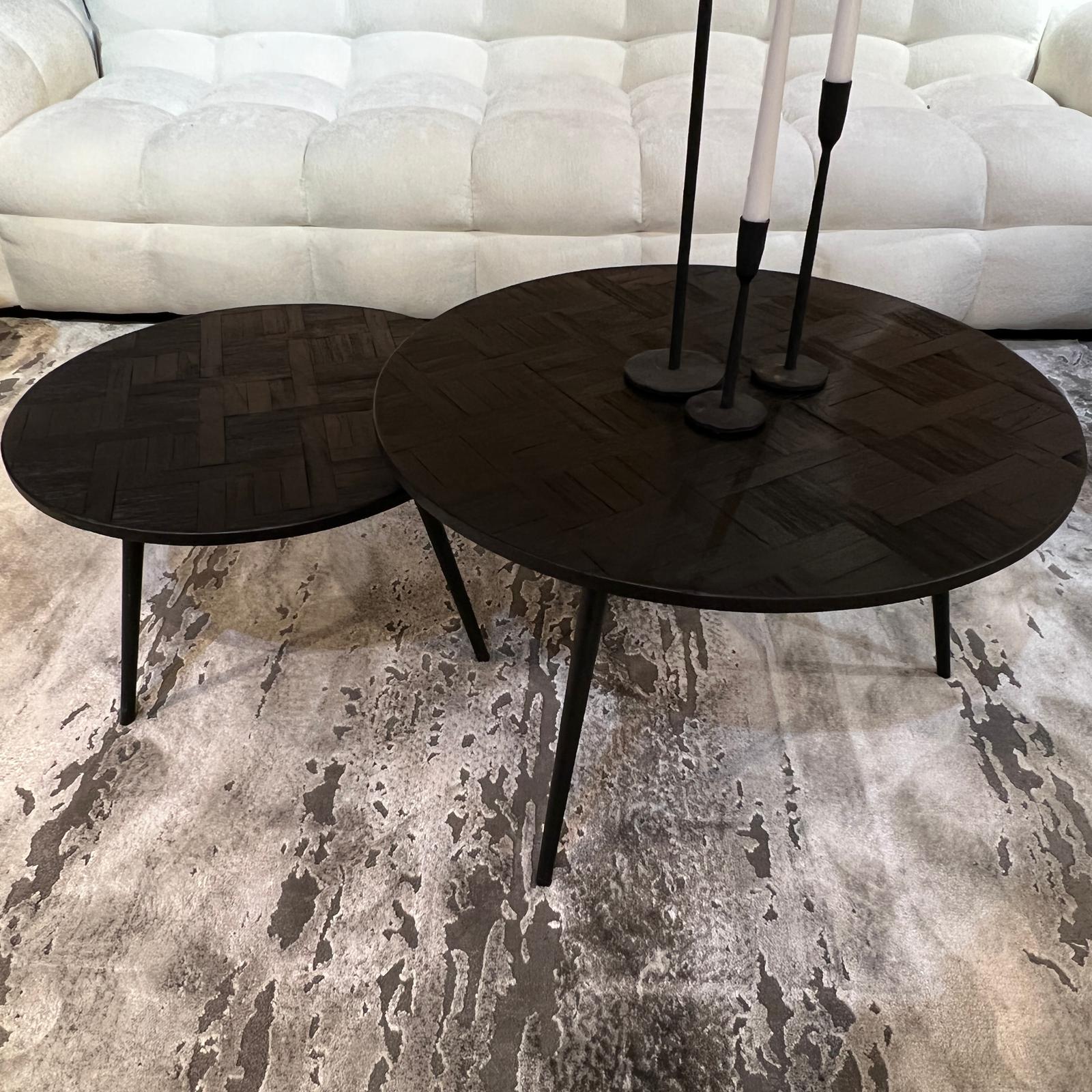 סט 2 שולחנות סלון פישבון שחור רגליים דקות דגם רוני סט 2 שולחנות סלון פישבון שחור רגליים דקות דגם רוני