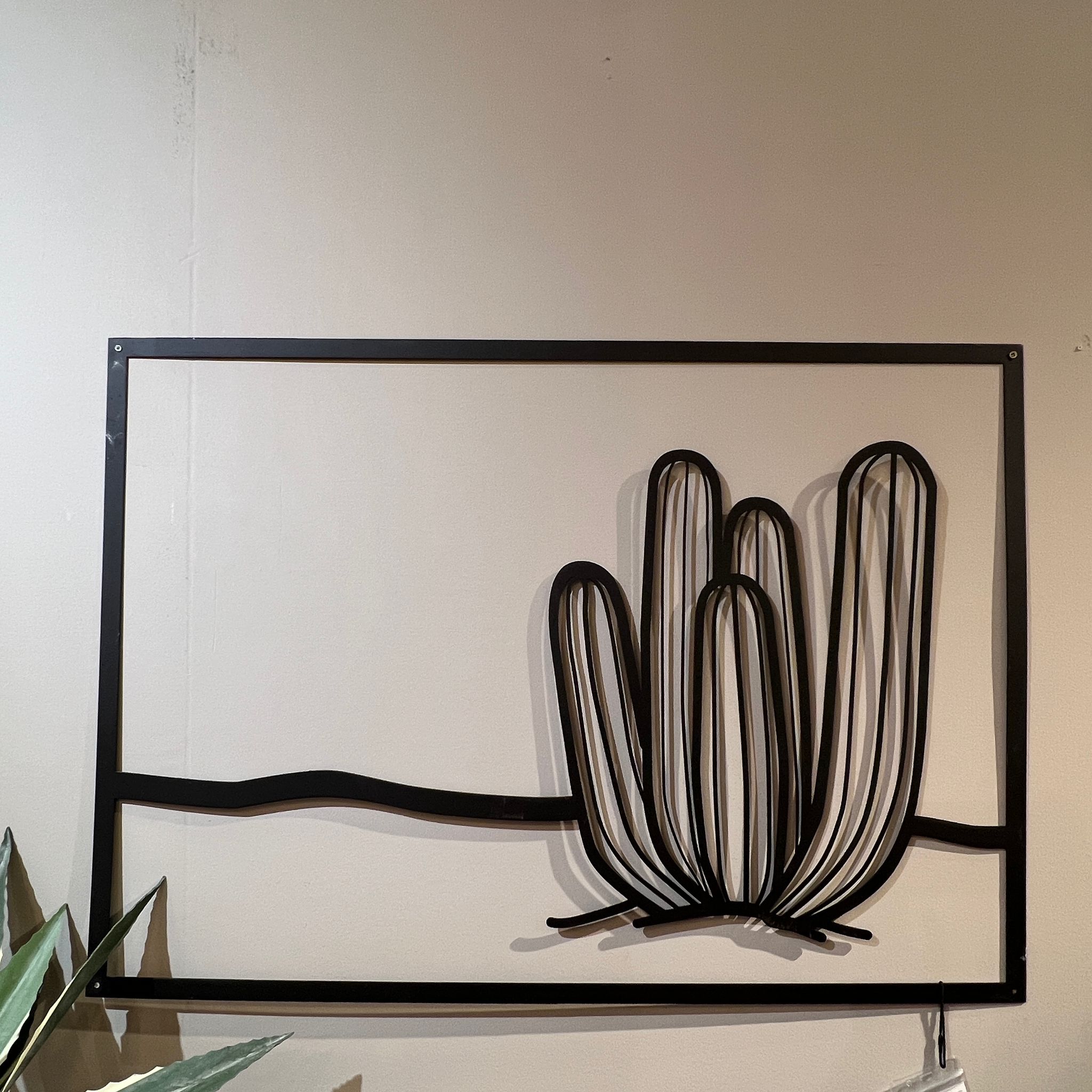 תמונת ברזל שחור קקטוס חיתוך לייזר תמונת ברזל שחור קקטוס חיתוך לייזר