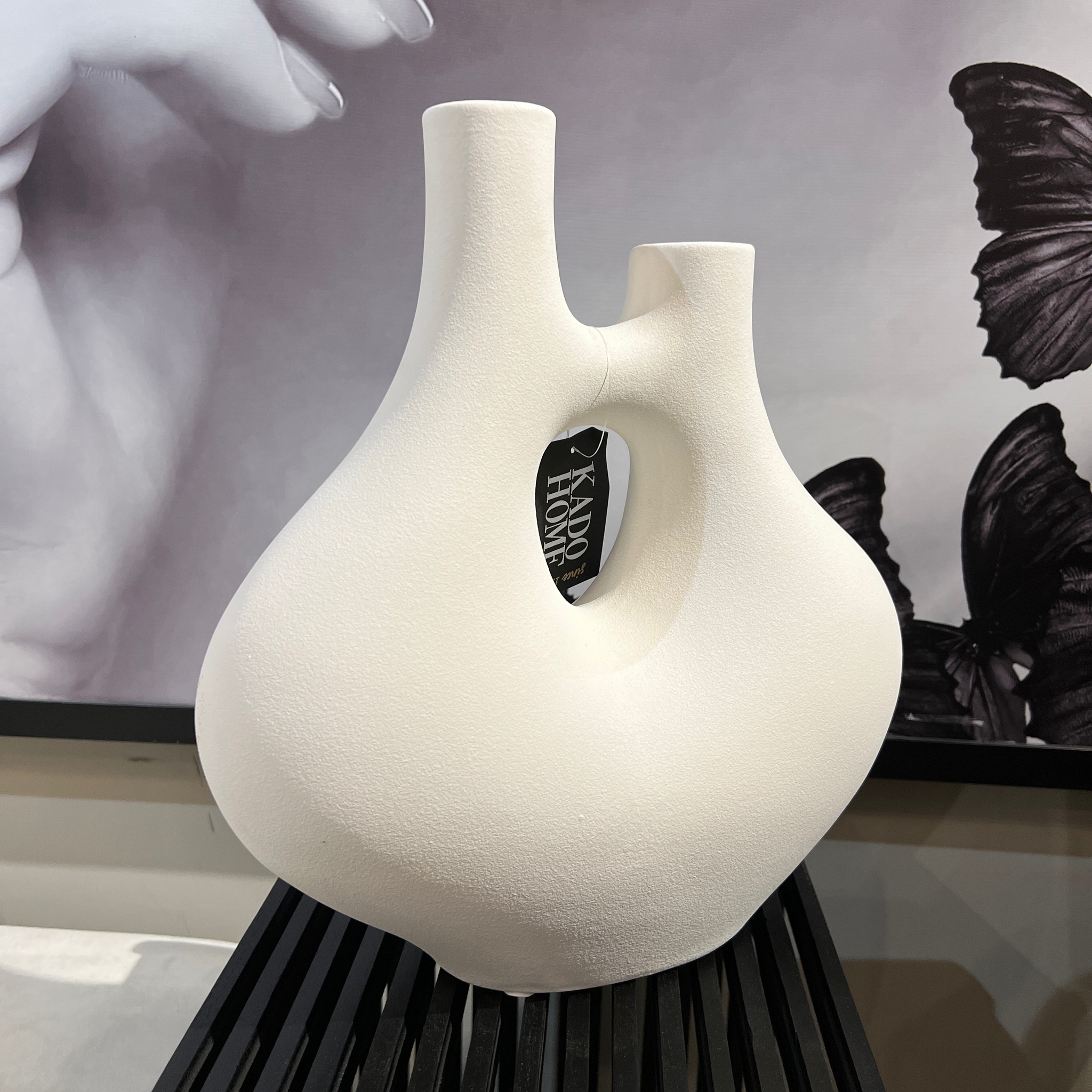 כד פיה כפולה לבן