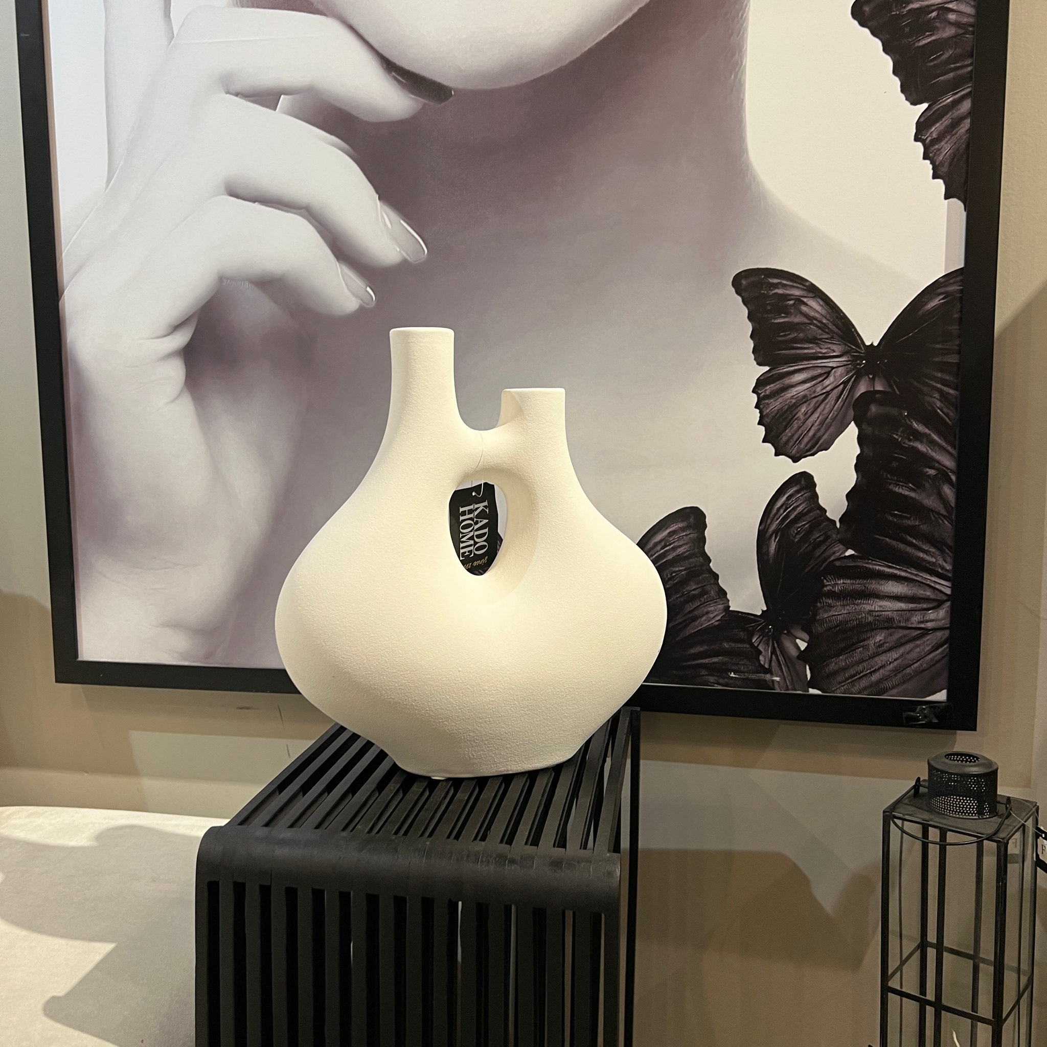 כד פיה כפולה לבן