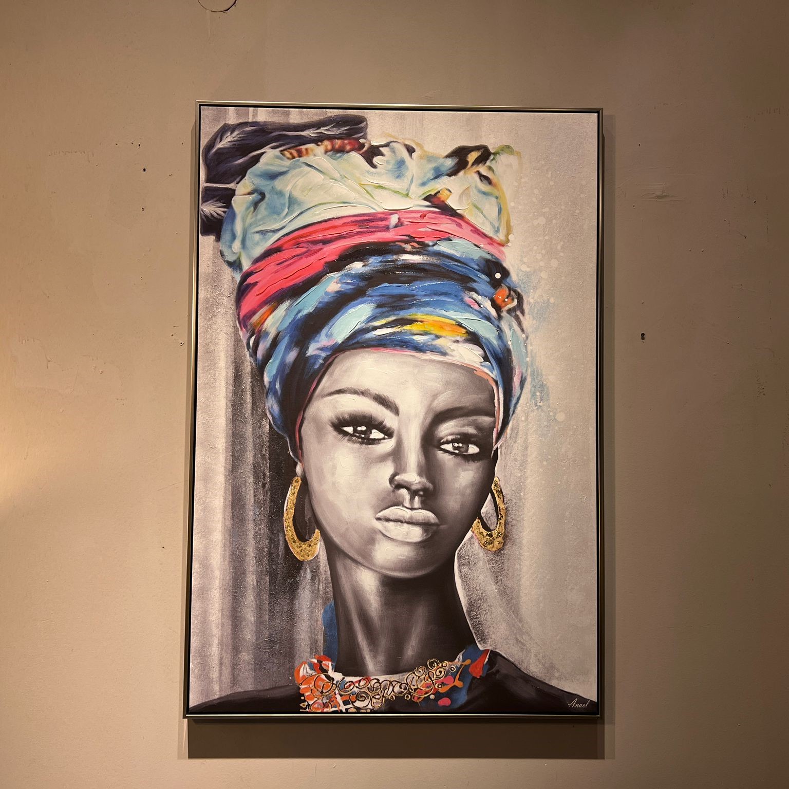 תמונה שמן אנאל בשילוב הדפסה עם מסגרת 80/120 