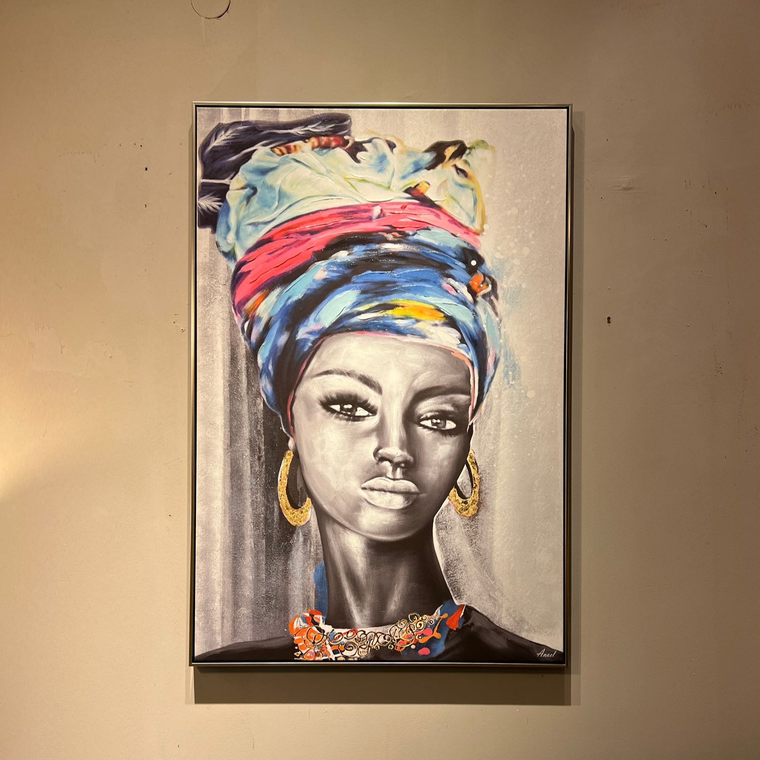 תמונה שמן אנאל בשילוב הדפסה עם מסגרת 80/120 