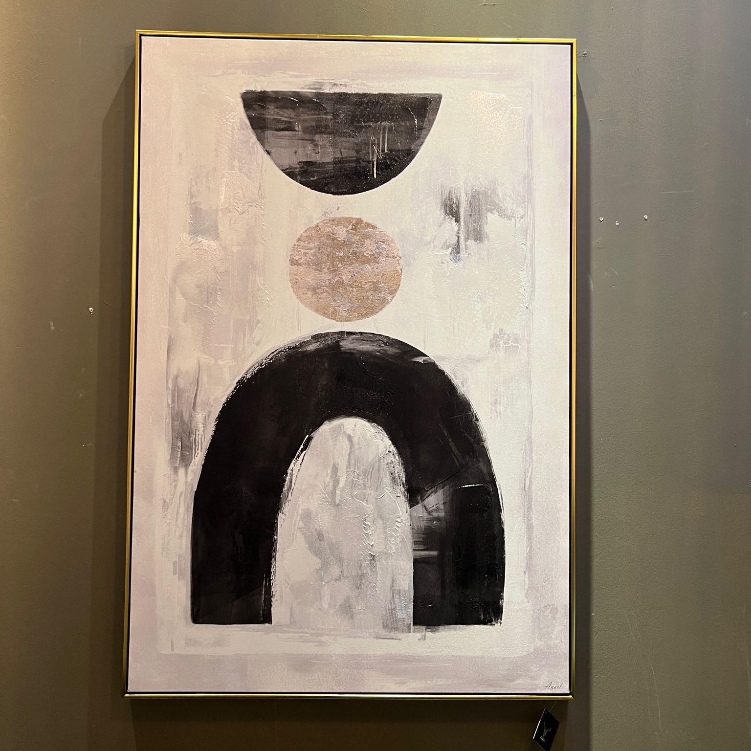 תמונה שמן אנאל בשילוב הדפסה עם מסגרת