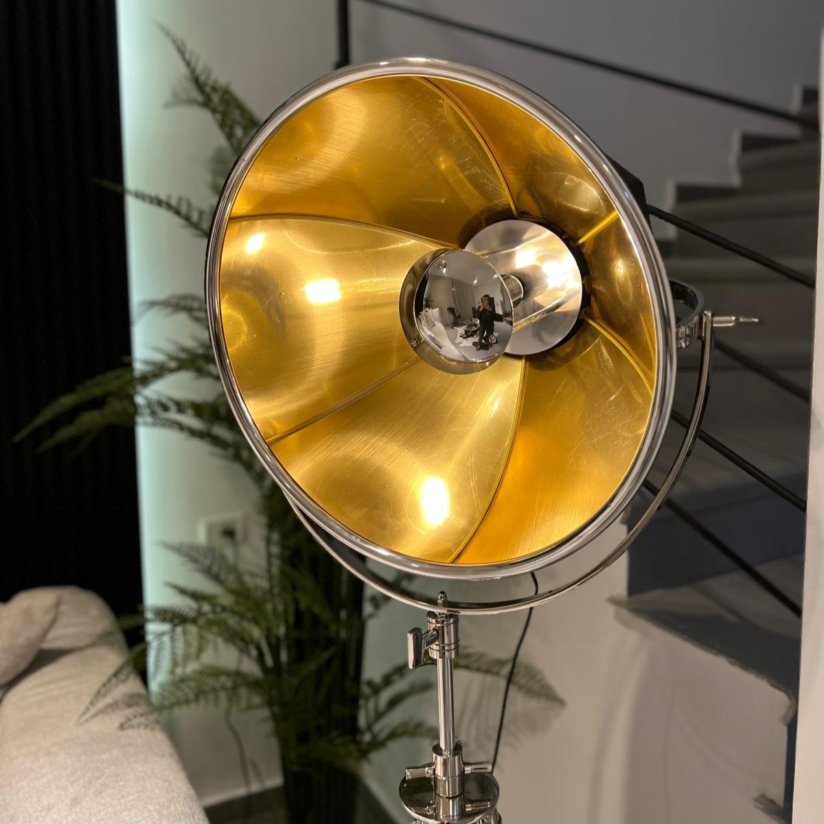 מנורה רצפה סטנד מטריה צלמים שחור ניקל זהב גדולה