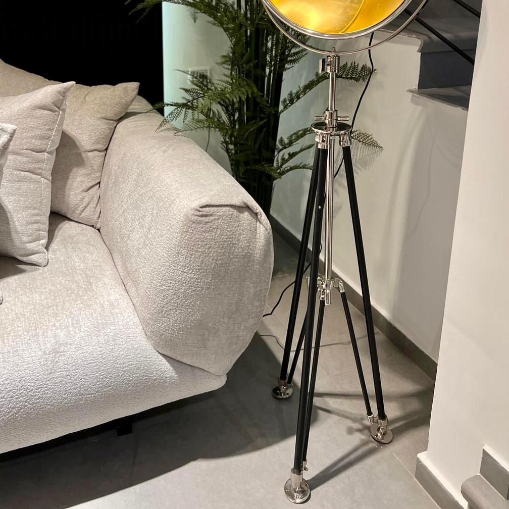 מנורה רצפה סטנד מטריה צלמים שחור ניקל זהב גדולה