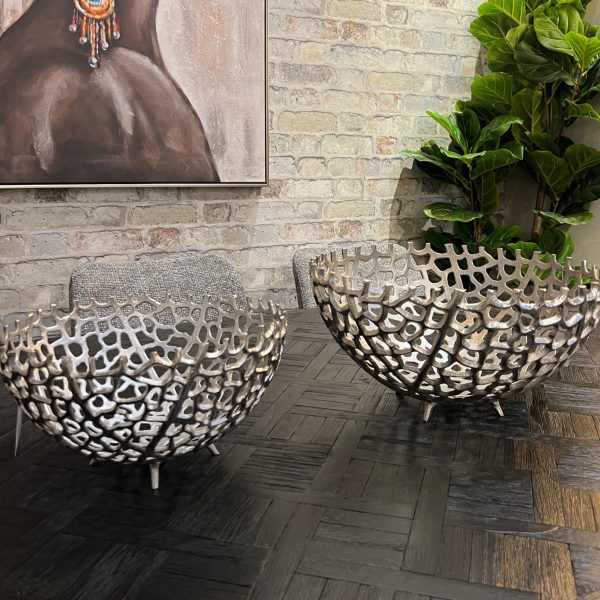 קערה ברזל תחרה עמוקה כסף