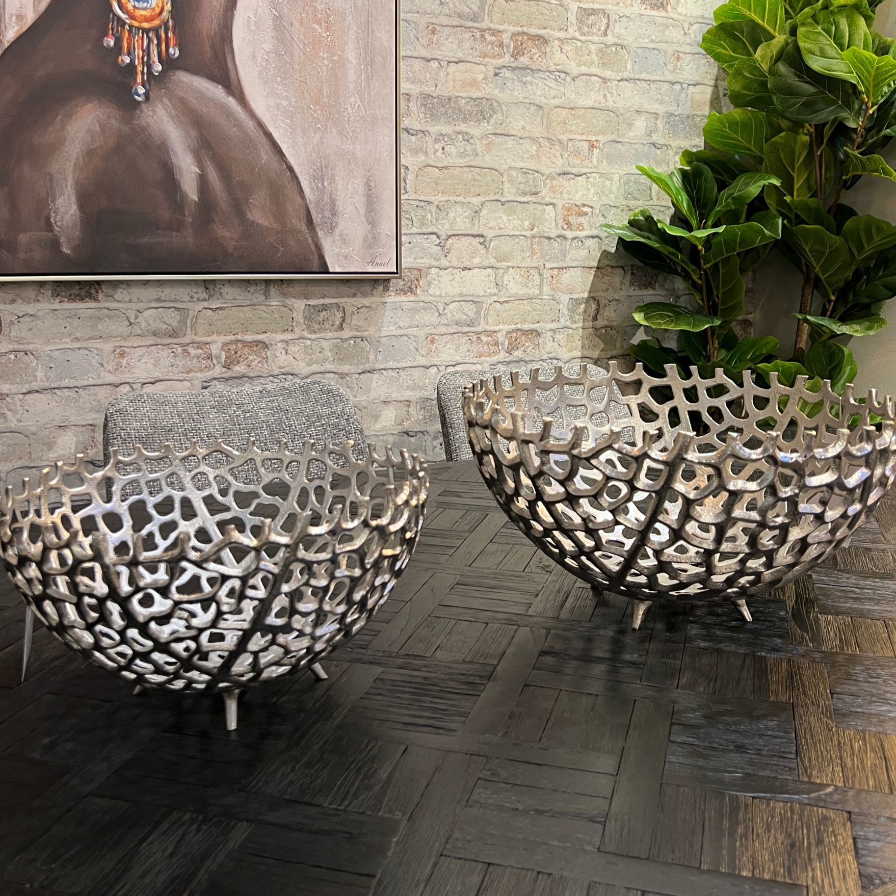 קערה ברזל תחרה עמוקה כסף קערה ברזל תחרה עמוקה כסף