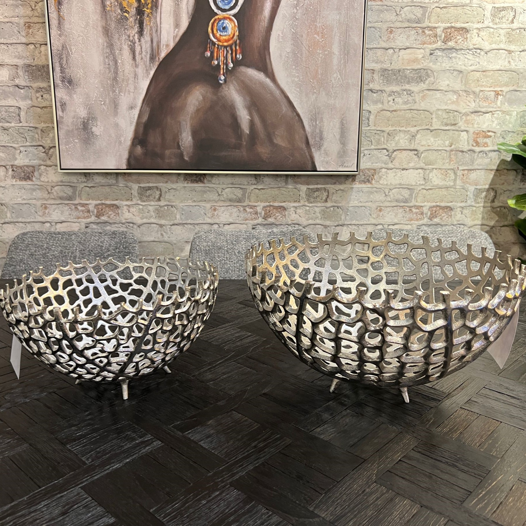 קערה ברזל תחרה עמוקה כסף קערה ברזל תחרה עמוקה כסף