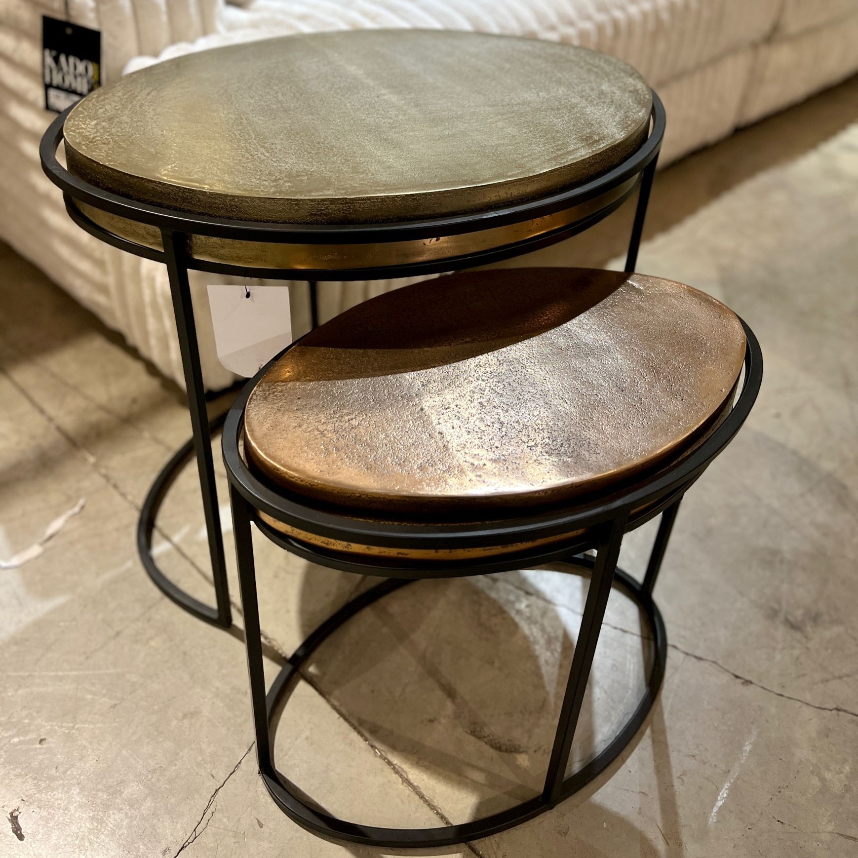 סט שולחנות צד זהב ונחושת דגם רויאל