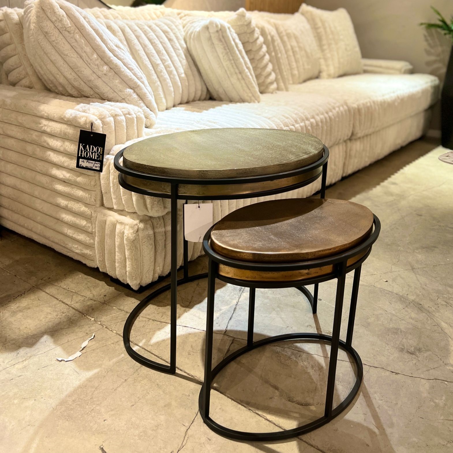 סט שולחנות צד זהב ונחושת דגם רויאל