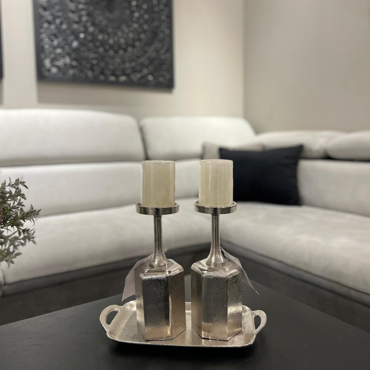 פמוט ברזל כסף פיה רחבה גבוה פמוט ברזל כסף פיה רחבה גבוה