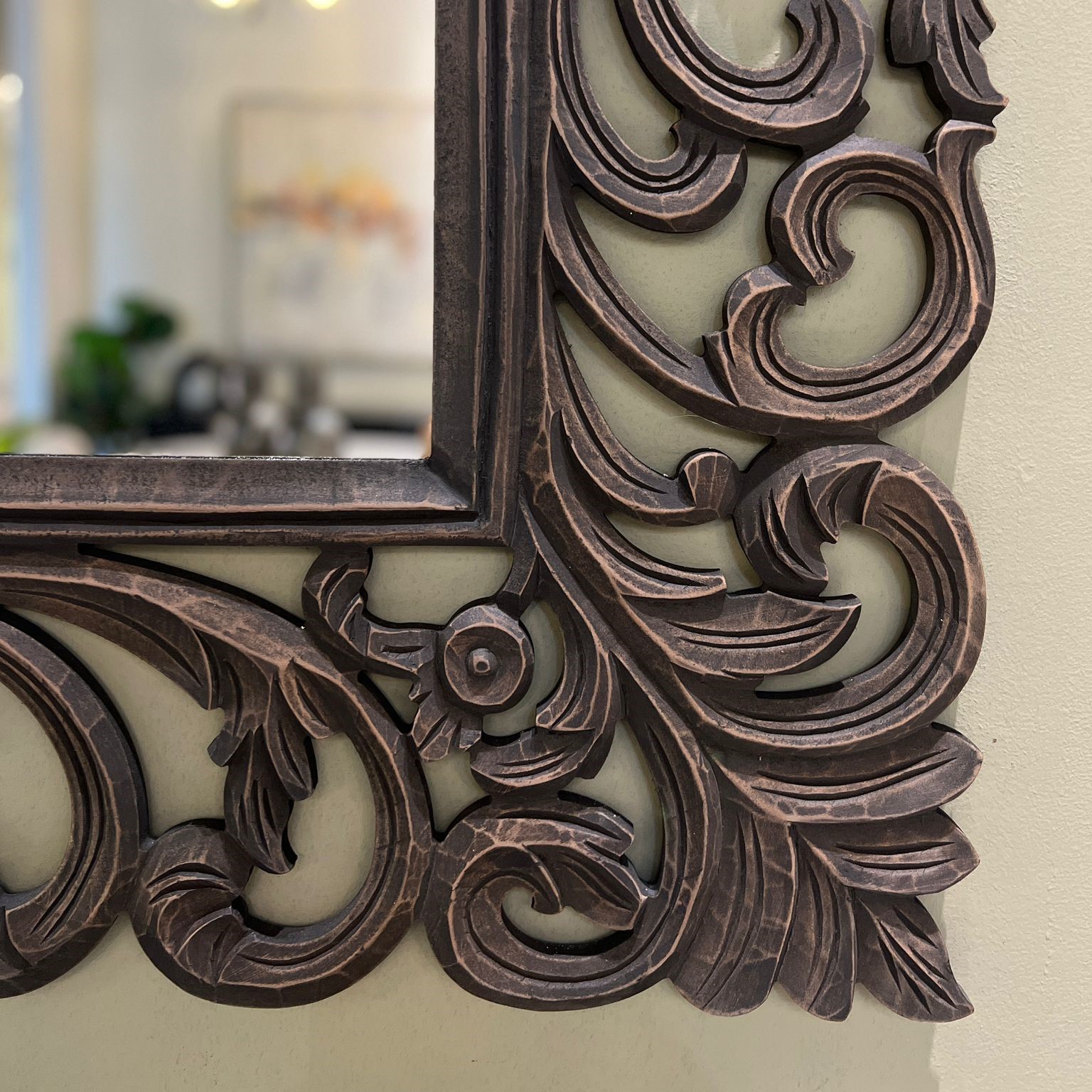 מראה מרובעת מסגרת עץ עיטורים דגם דירוג