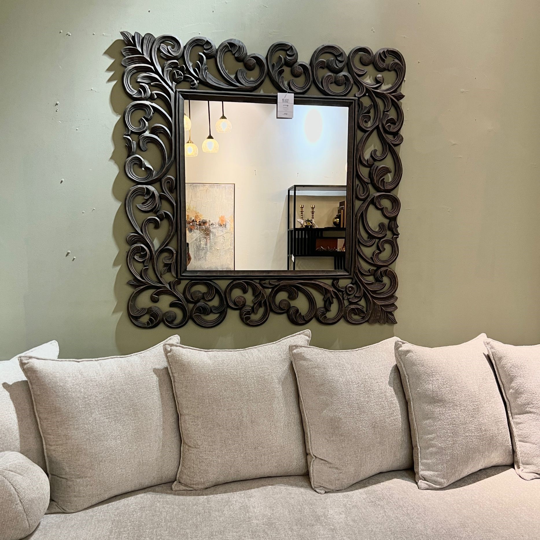 מראה מרובעת מסגרת עץ עיטורים דגם דירוג