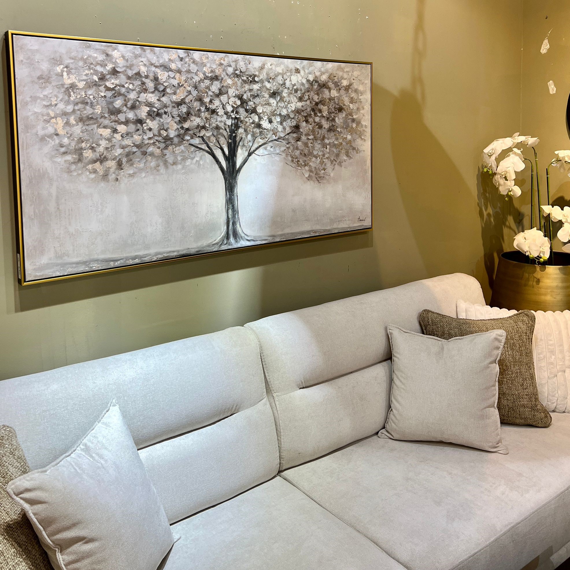 תמונה עבודת יד עץ 140/70 עם מסגרת זהב