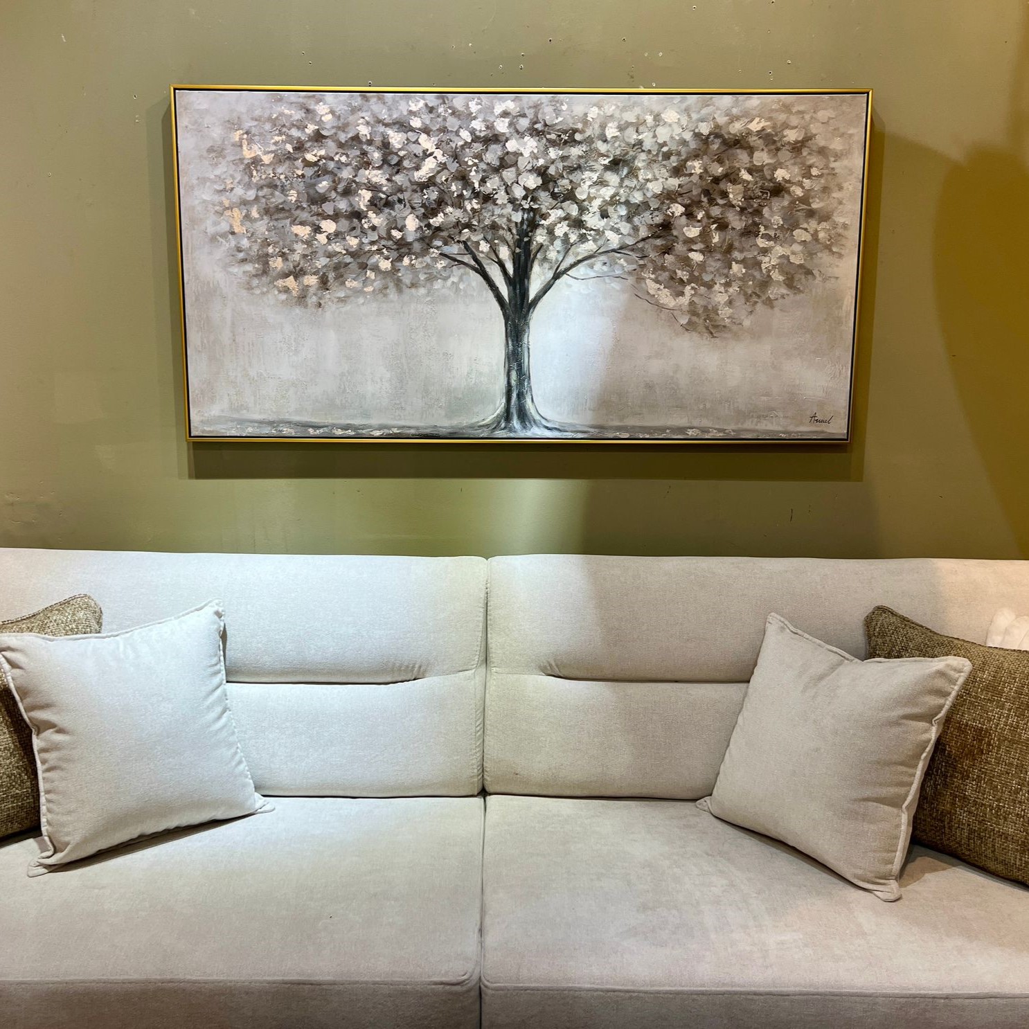 תמונה עבודת יד עץ 140/70 עם מסגרת זהב