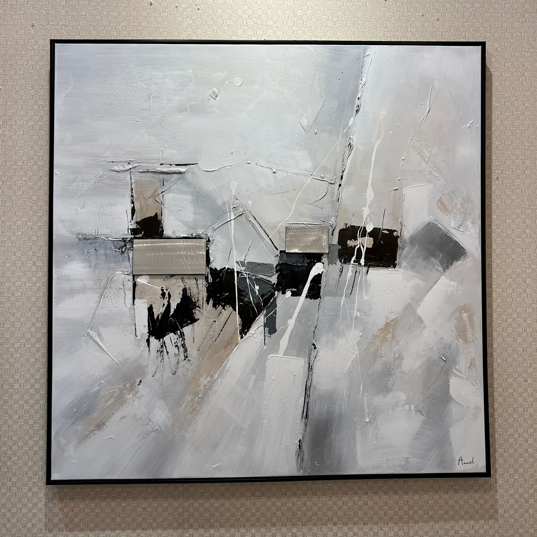 תמונת שמן בשילוב הדפסה אנאל עם מסגרת 100/100- קישוטים תמונת שמן בשילוב הדפסה אנאל עם מסגרת 100/100- קישוטים