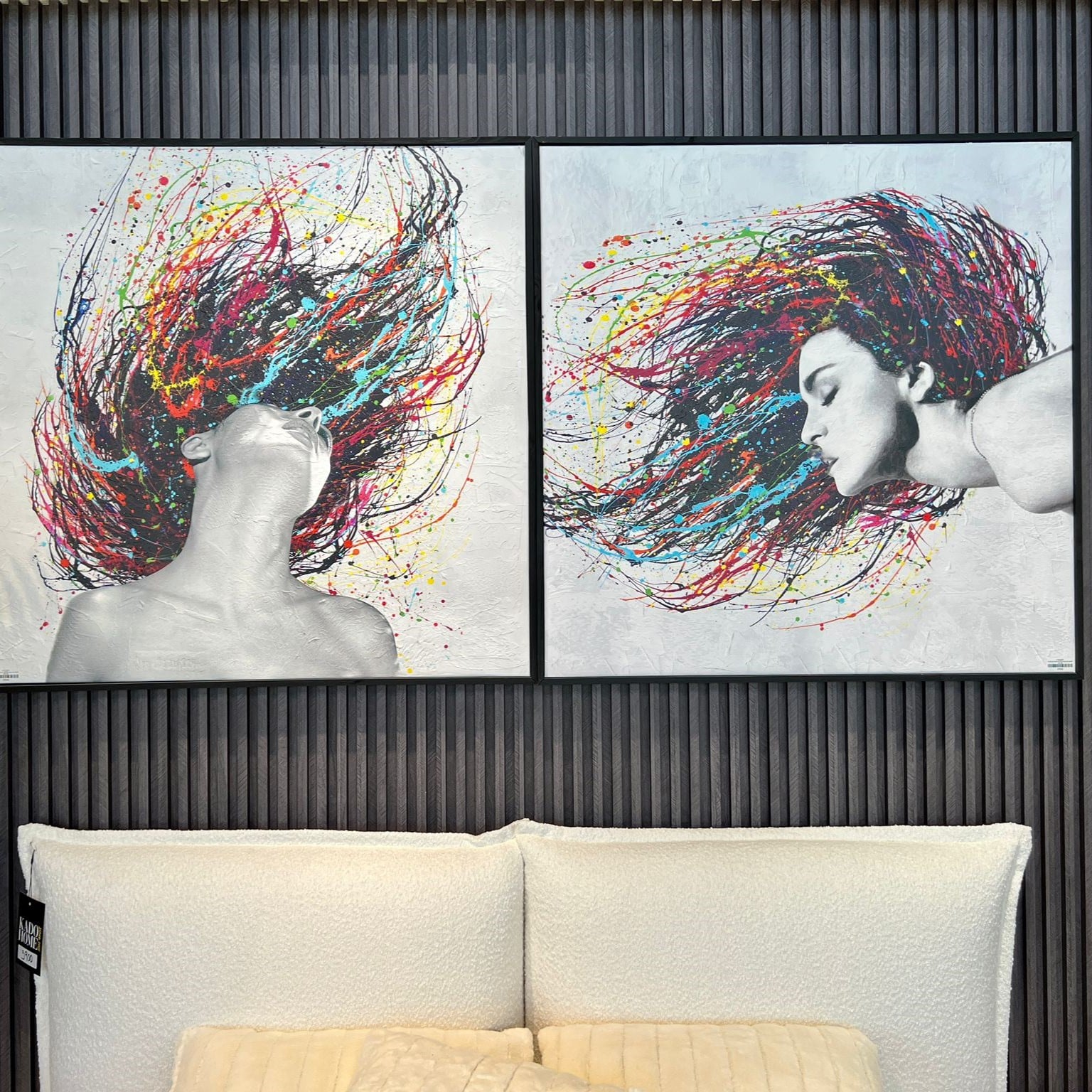 תמונת שמן אנאל אישה צבעונית בשילוב הדפסה עם מסגרת 100/100