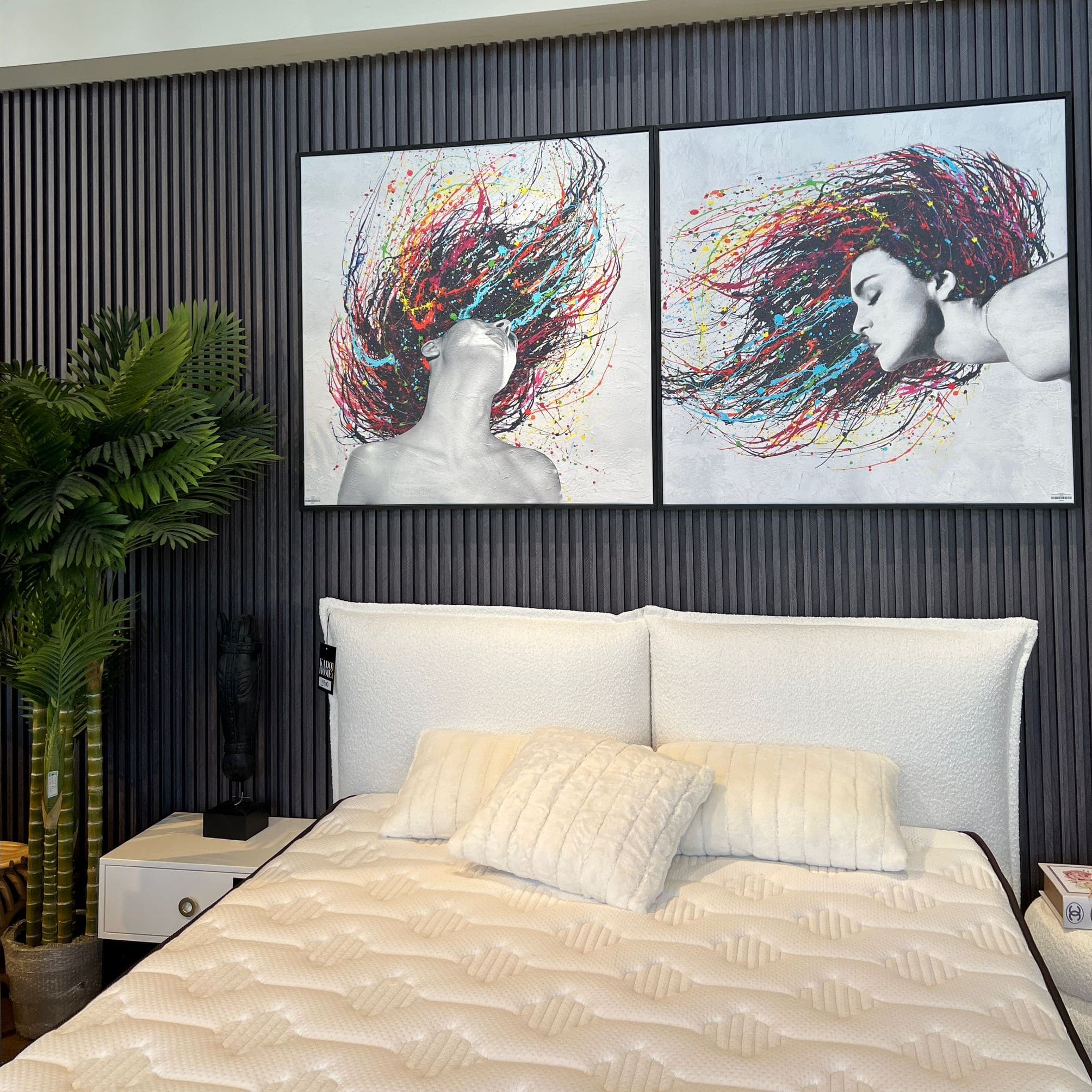 תמונת שמן אנאל אישה צבעונית בשילוב הדפסה עם מסגרת 100/100