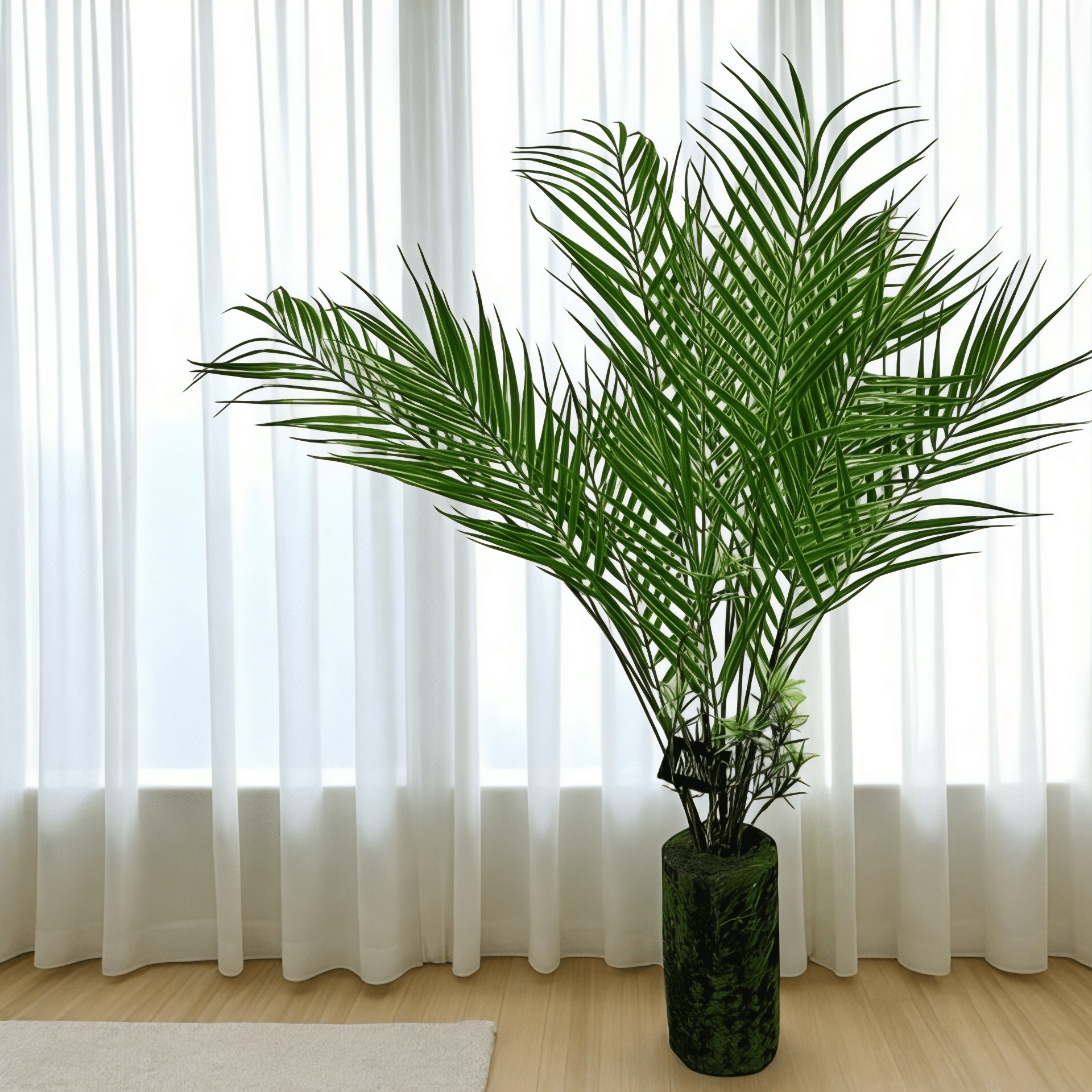 עציץ דקל עדין בסיס ירוק דשא דגם איקו עציץ דקל עדין בסיס ירוק דשא דגם איקו