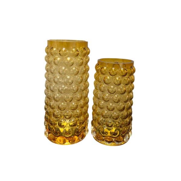 כד זכוכית אמבר צילינדר גבוה/נמוך בליטות עגולות דגם איקו