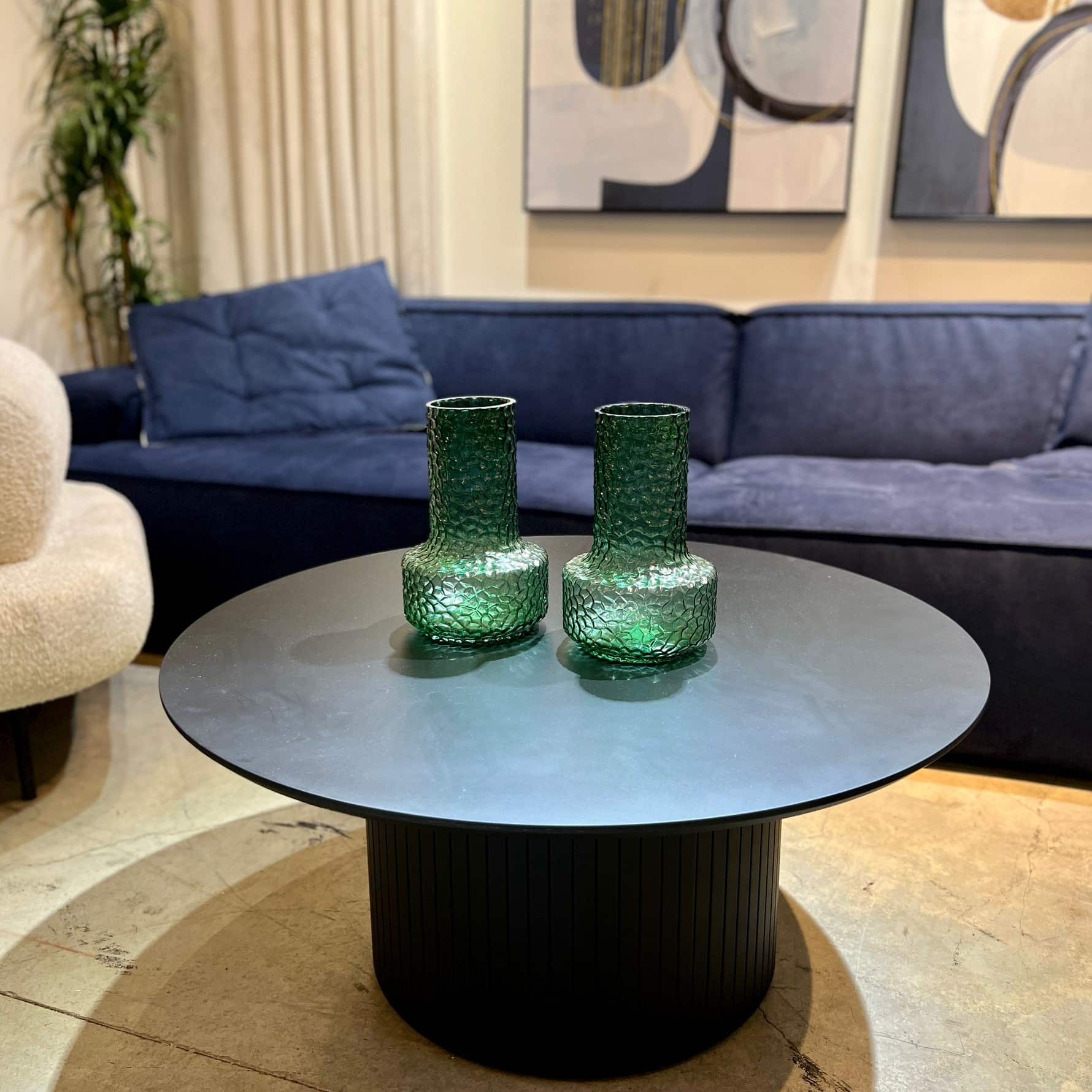 כד זכוכית ריקועים ירוק כהה בינוני דגם איקו