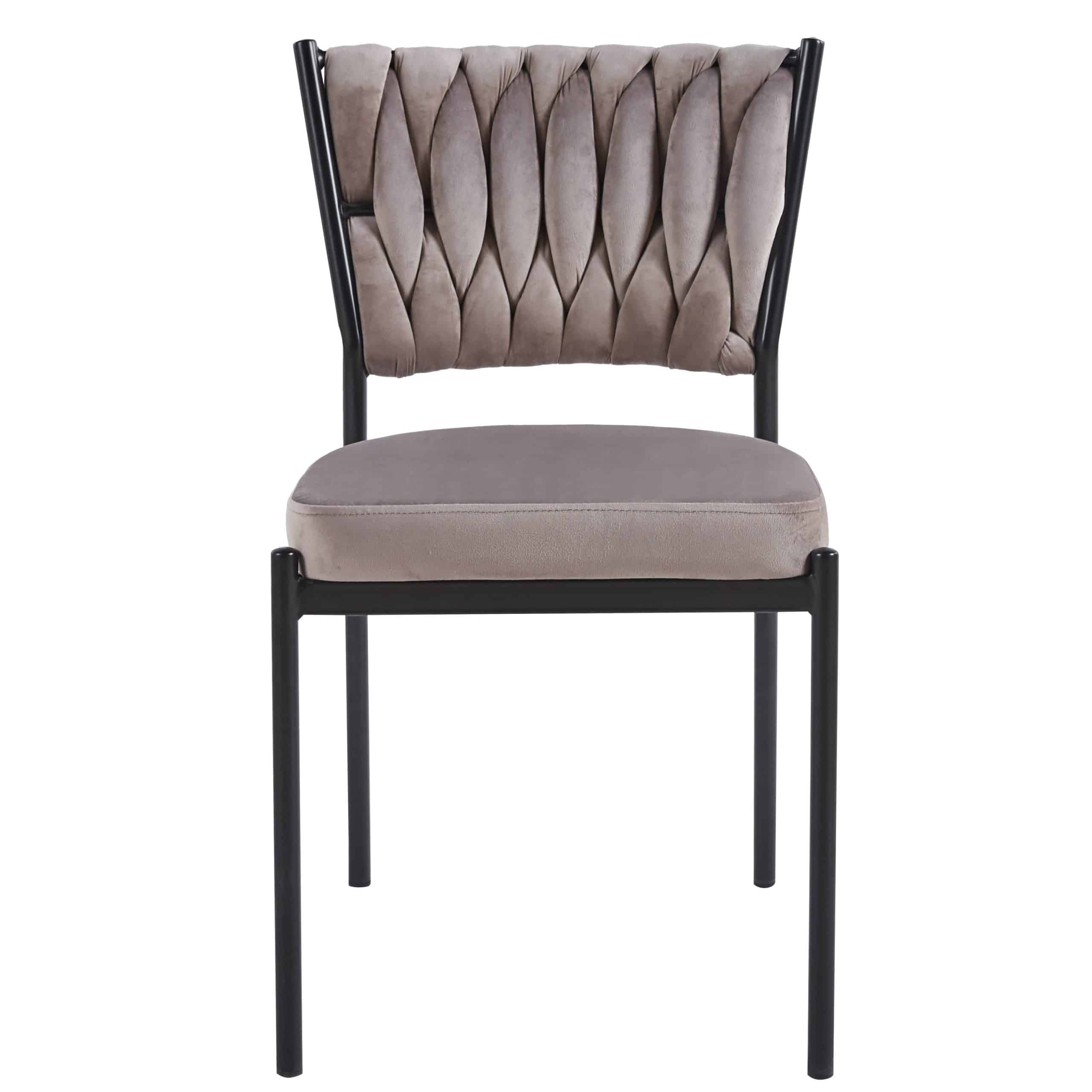 כסא פינת אוכל קלוע רגל שחורה קטיפה בז דגם מרילין - אחרונים חיסול מלאי! כסא פינת אוכל קלוע רגל שחורה קטיפה בז דגם מרילין - אחרונים חיסול מלאי!