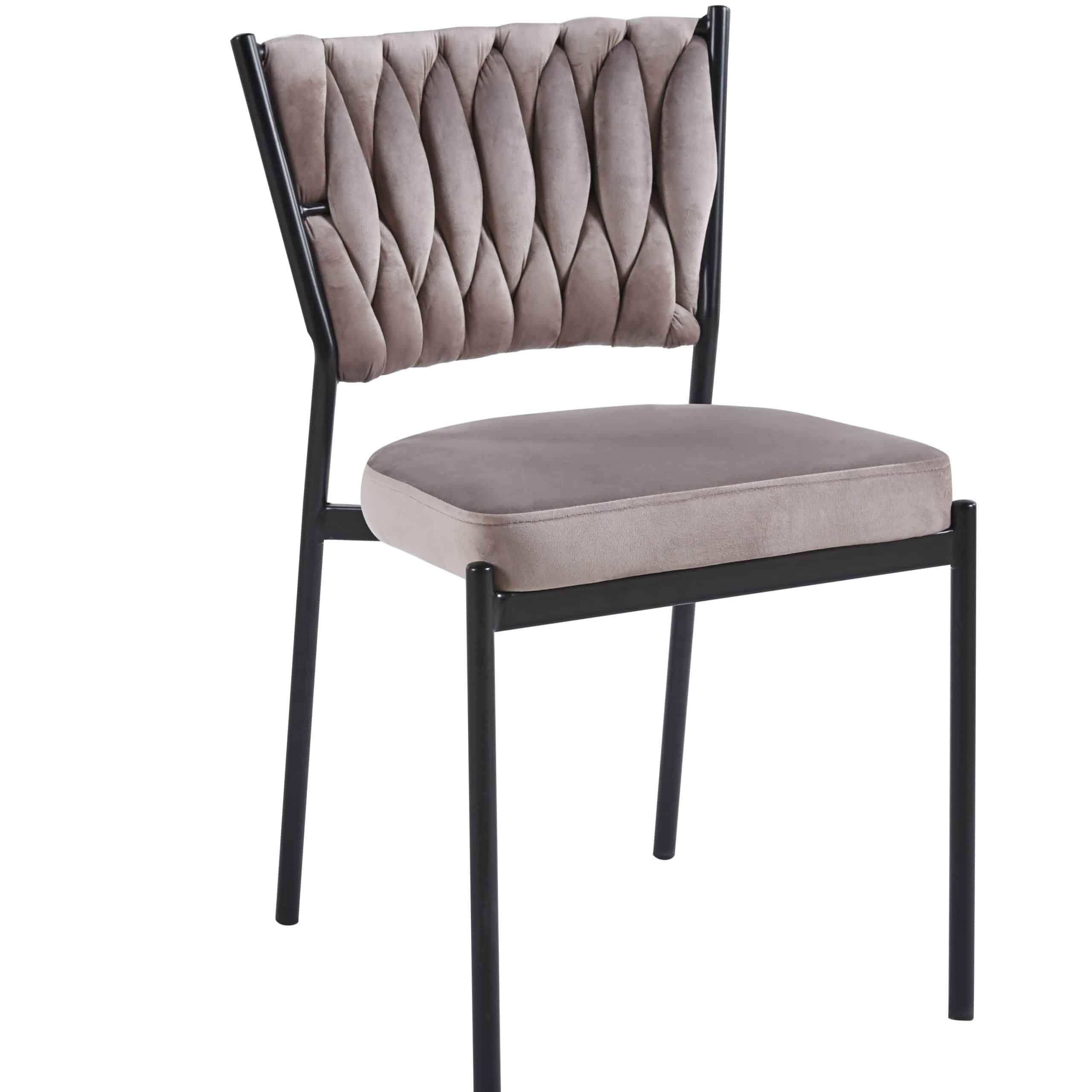 כסא פינת אוכל קלוע רגל שחורה קטיפה בז דגם מרילין - אחרונים חיסול מלאי! כסא פינת אוכל קלוע רגל שחורה קטיפה בז דגם מרילין - אחרונים חיסול מלאי!