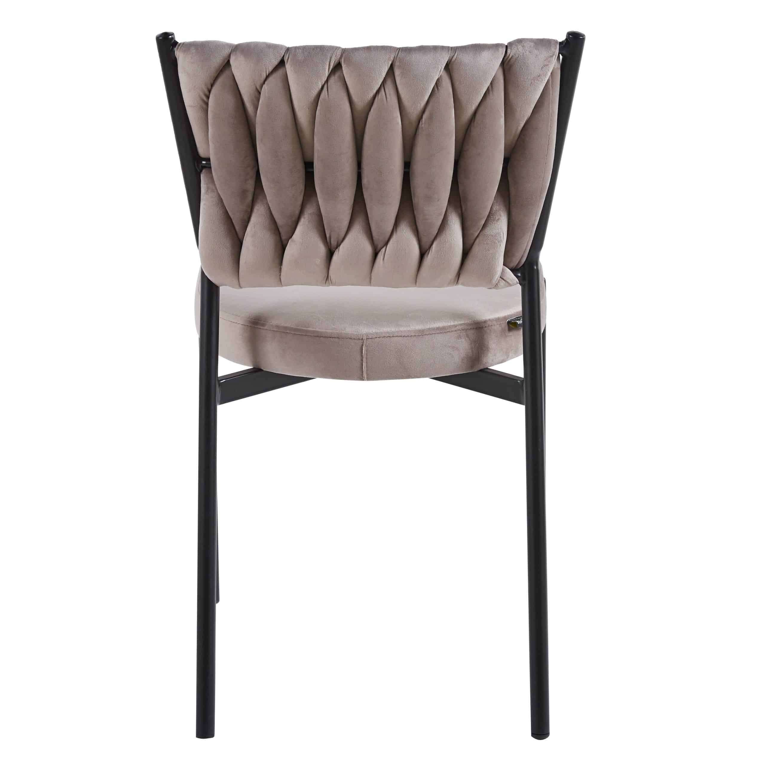 כסא פינת אוכל קלוע רגל שחורה קטיפה בז דגם מרילין - אחרונים חיסול מלאי! כסא פינת אוכל קלוע רגל שחורה קטיפה בז דגם מרילין - אחרונים חיסול מלאי!