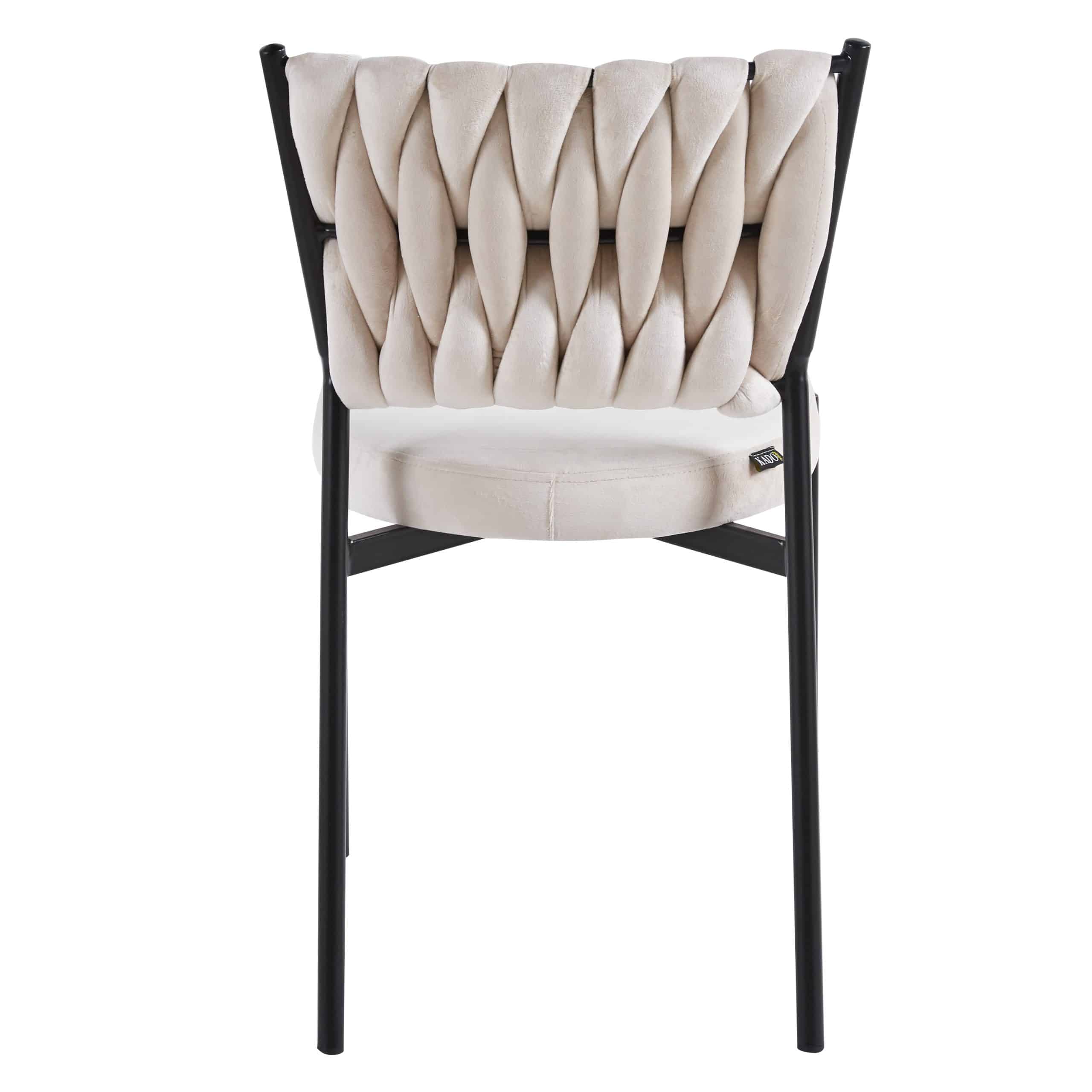 כסא פינת אוכל קלוע רגל שחורה קטיפה שמנת דגם מרילין כסא פינת אוכל קלוע רגל שחורה קטיפה שמנת דגם מרילין