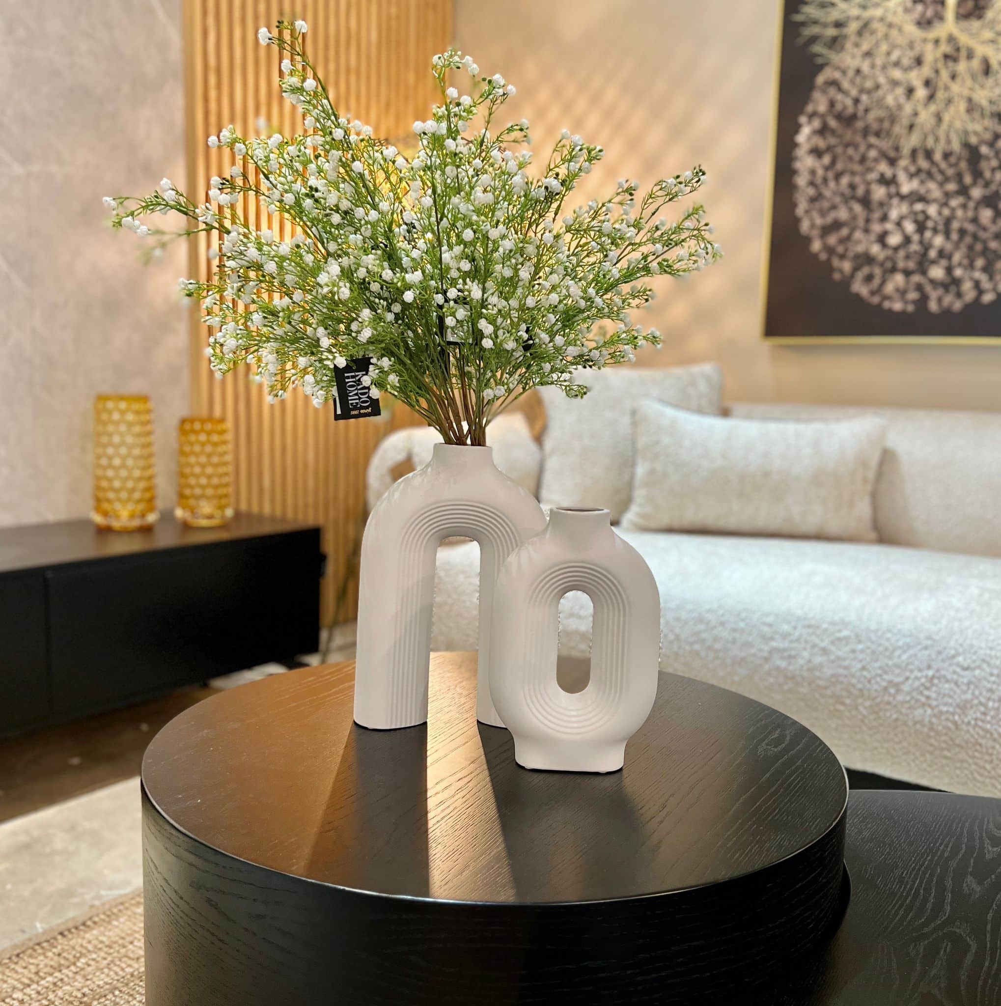 כד לבן שני קנים U כד לבן שני קנים U