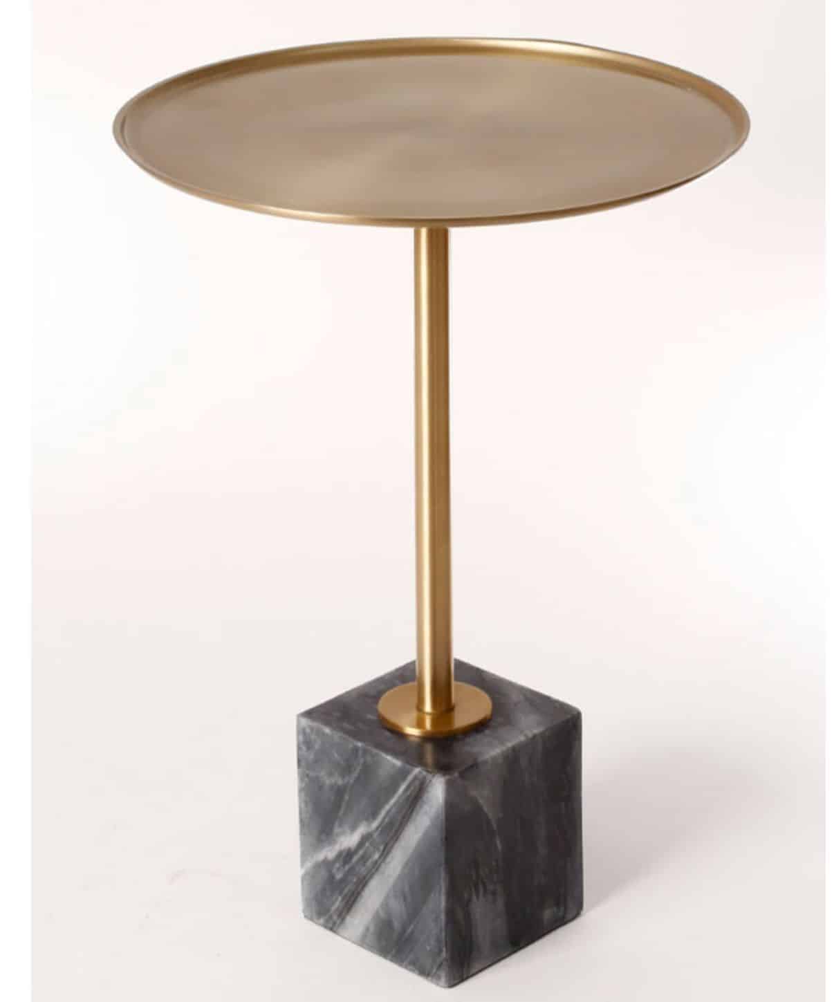 שולחן צד עגול BRASSGOLD MARBLE