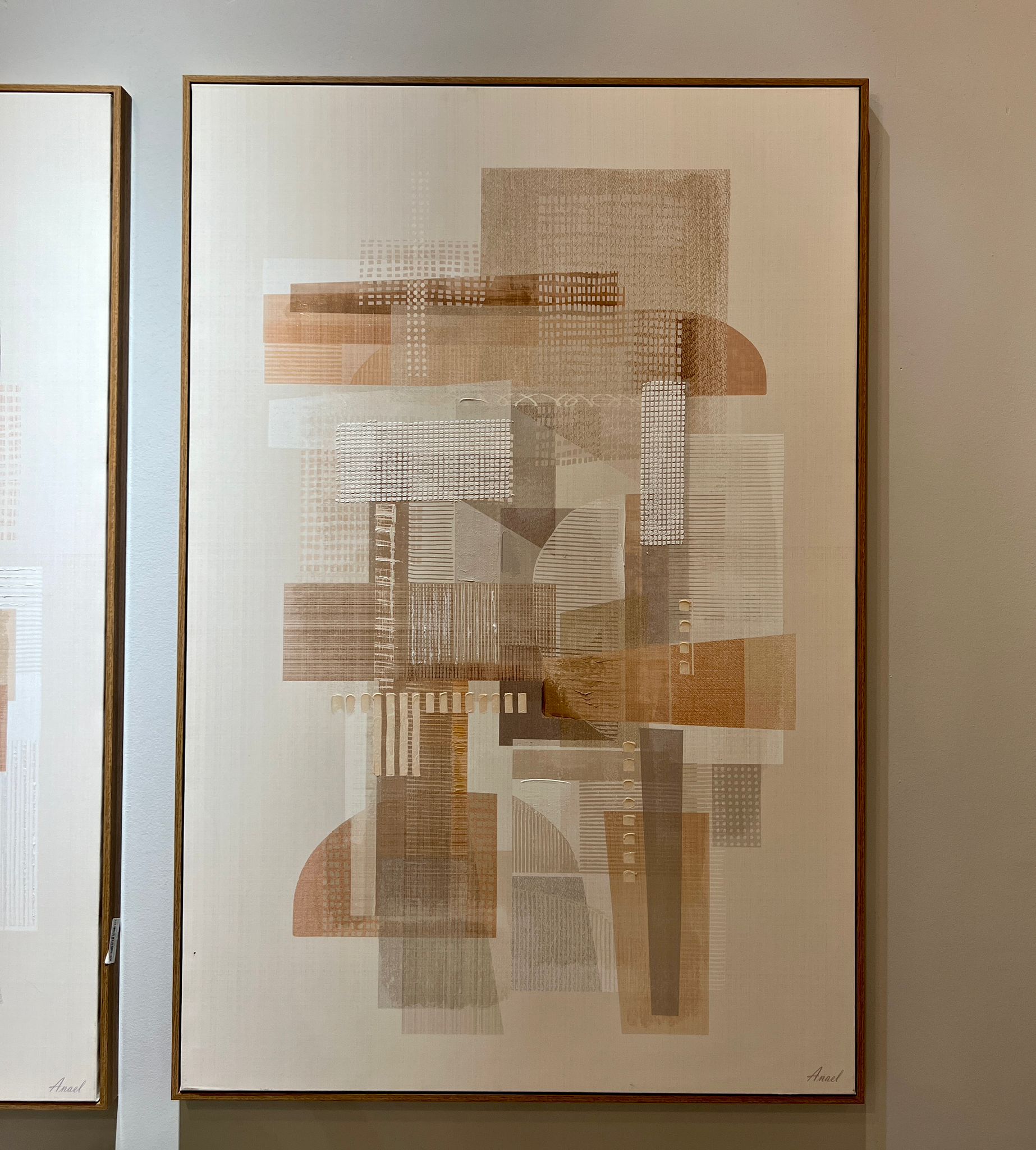 תמונה שמן אנאל בשילוב הדפסה אפרסק עם מסגרת