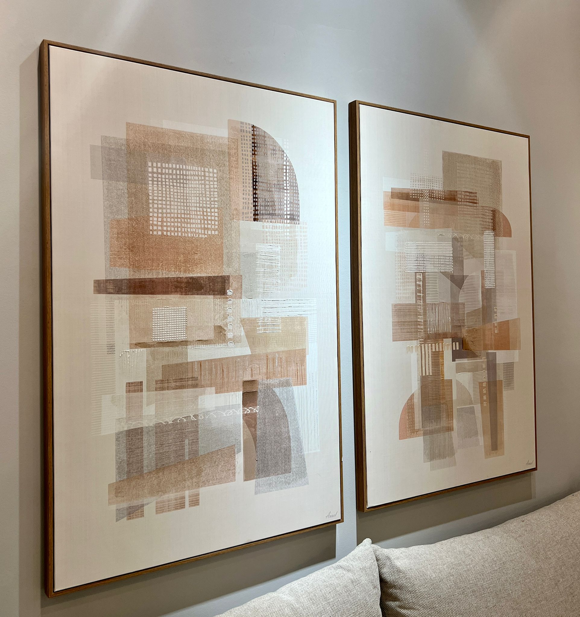 תמונה שמן אנאל בשילוב הדפסה אפרסק עם מסגרת