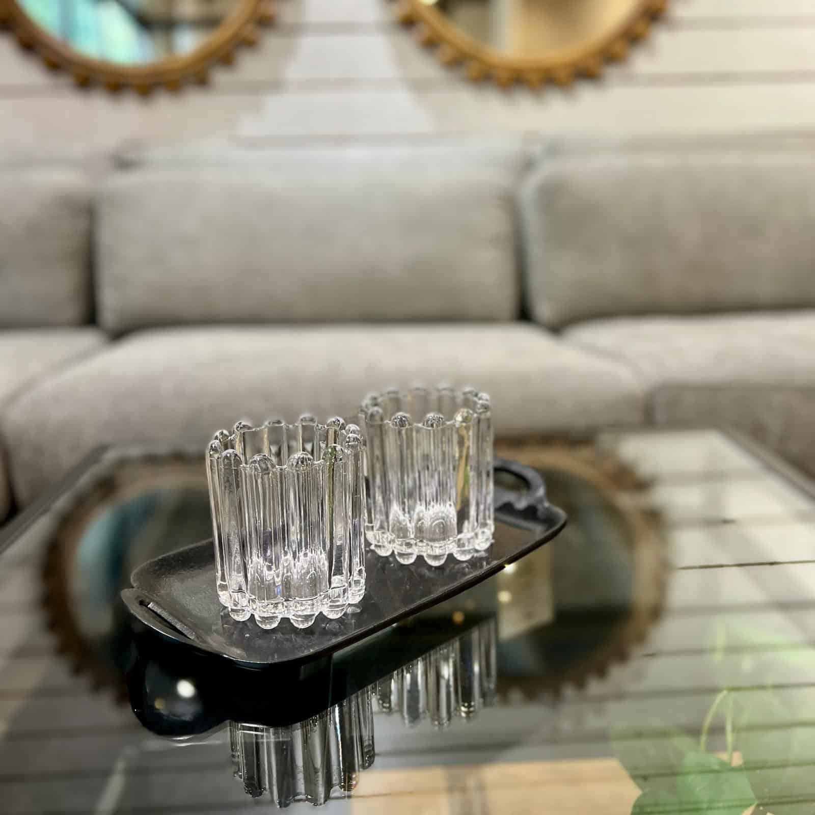 פמוט זכוכית פסים כוס דגם איקו פמוט זכוכית פסים כוס דגם איקו