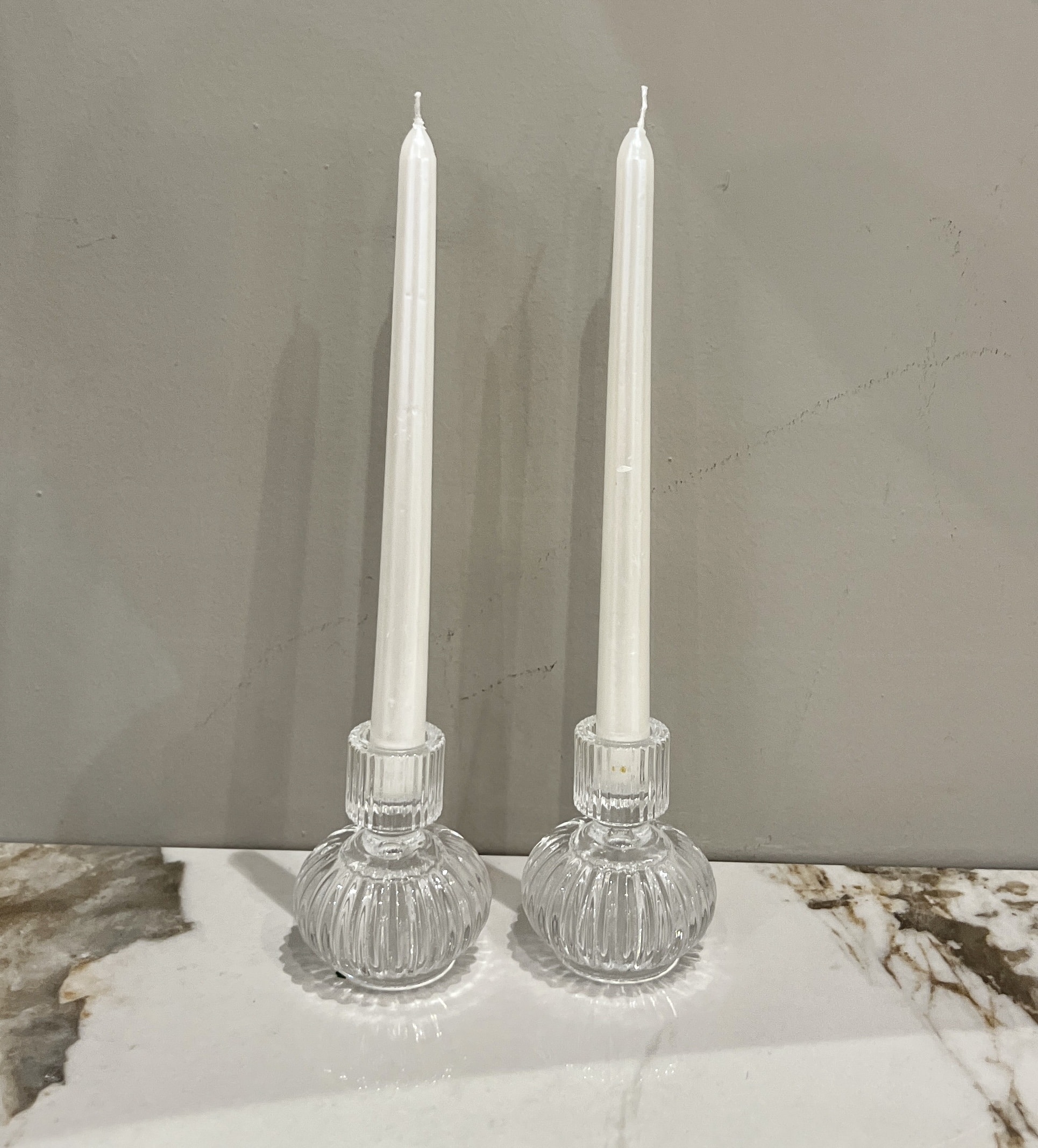 פמוט זכוכית פסים מעוצב גבוה דגם איקו פמוט זכוכית פסים מעוצב גבוה דגם איקו