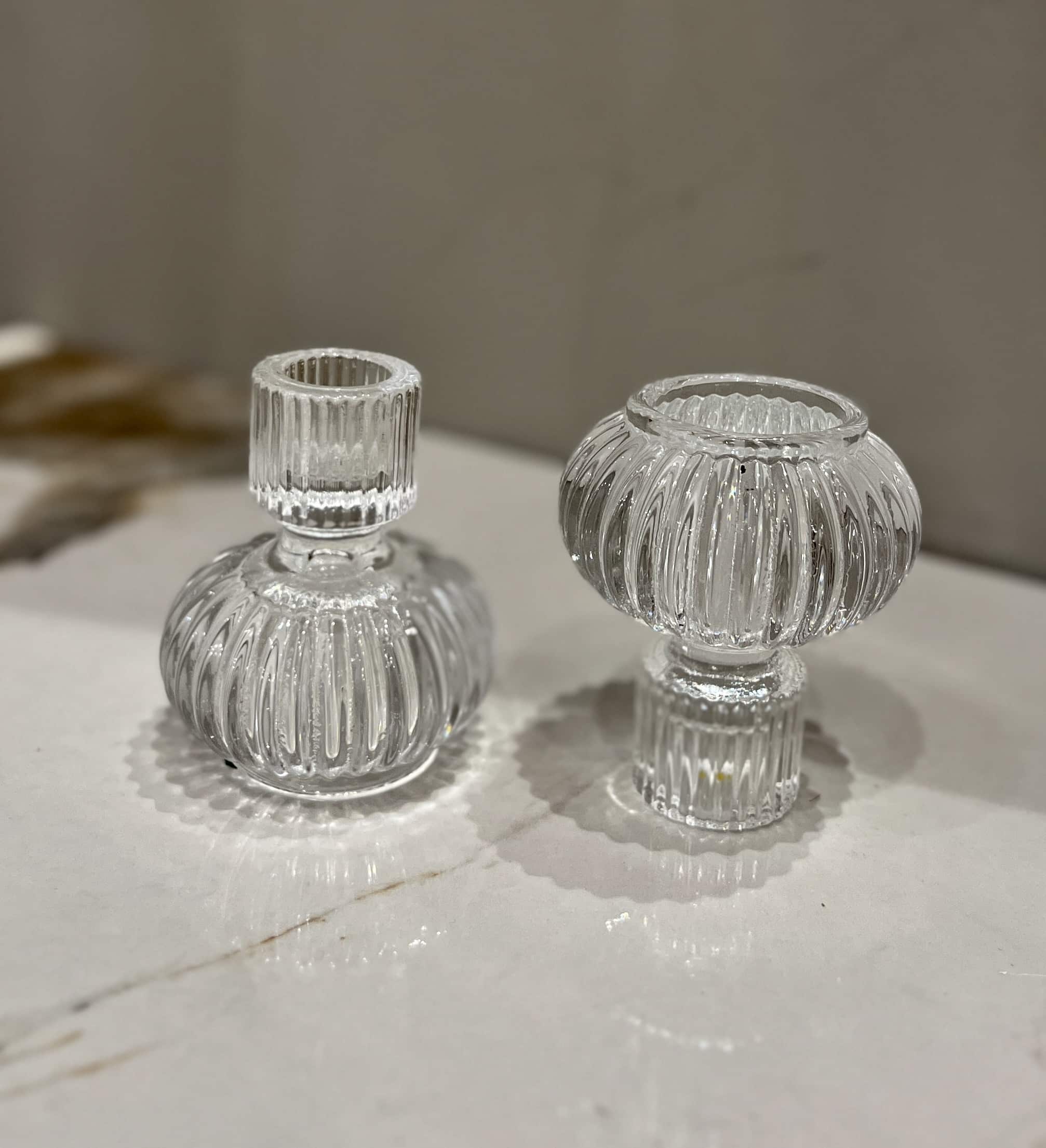 פמוט זכוכית פסים מעוצב גבוה דגם איקו פמוט זכוכית פסים מעוצב גבוה דגם איקו