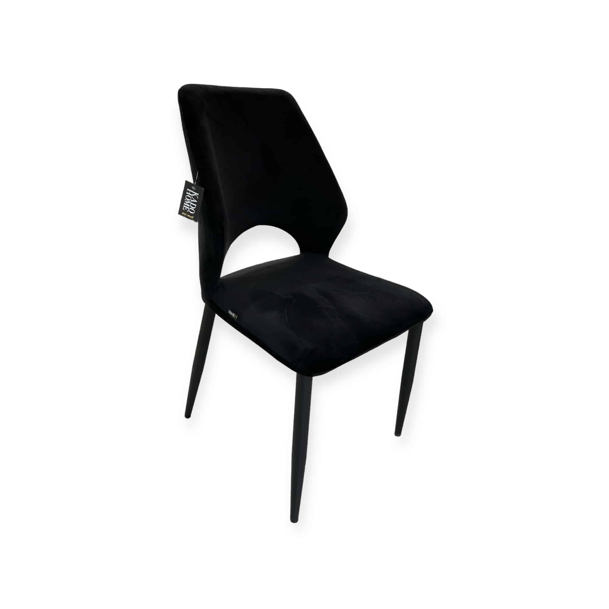 כסא פינת אוכל מרופד בבד קטיפה שחור דגם אנטוניו קימי כסא פינת אוכל מרופד בבד קטיפה שחור דגם אנטוניו קימי