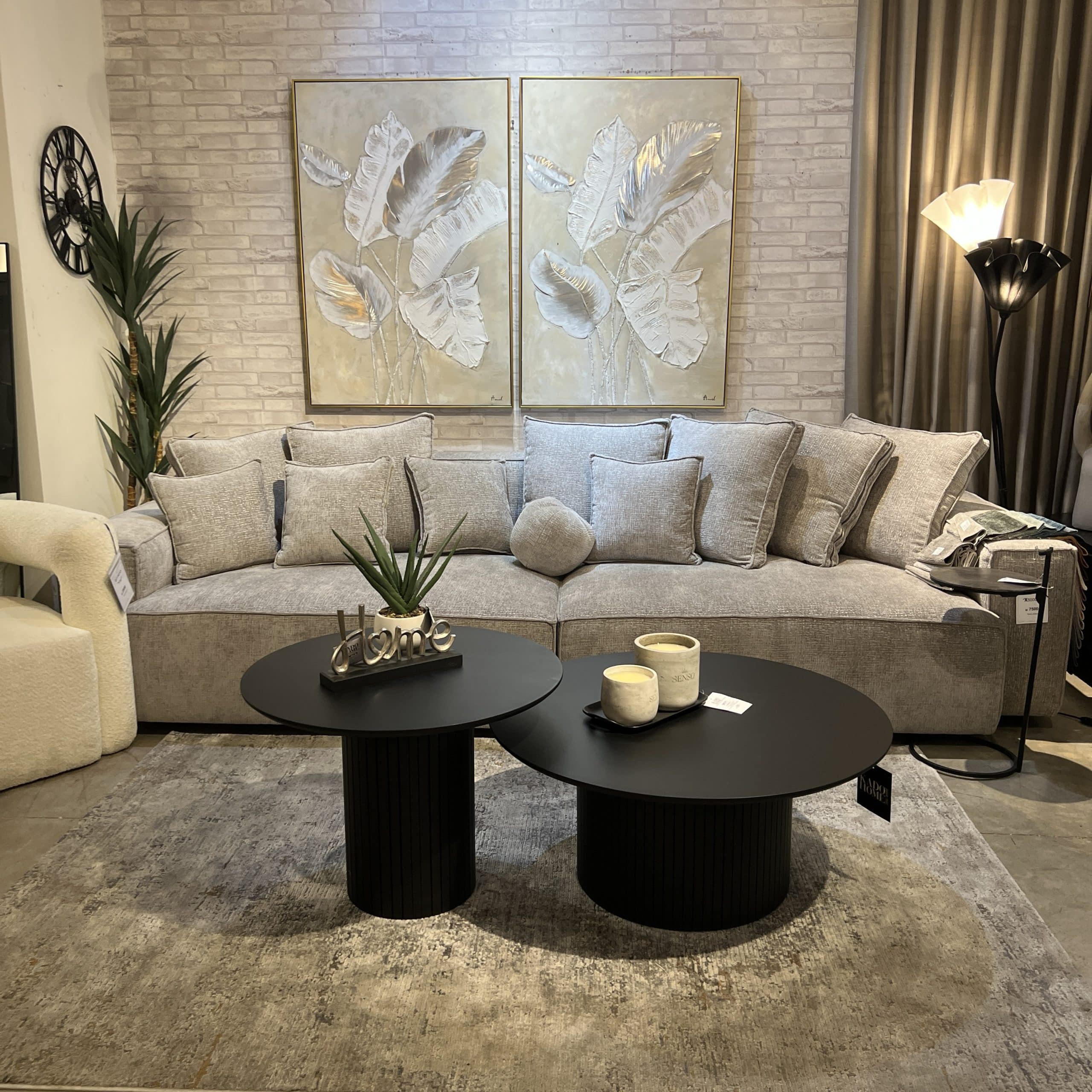 תמונת שמן עלים בשילוב הדפסה אנאל עם מסגרת