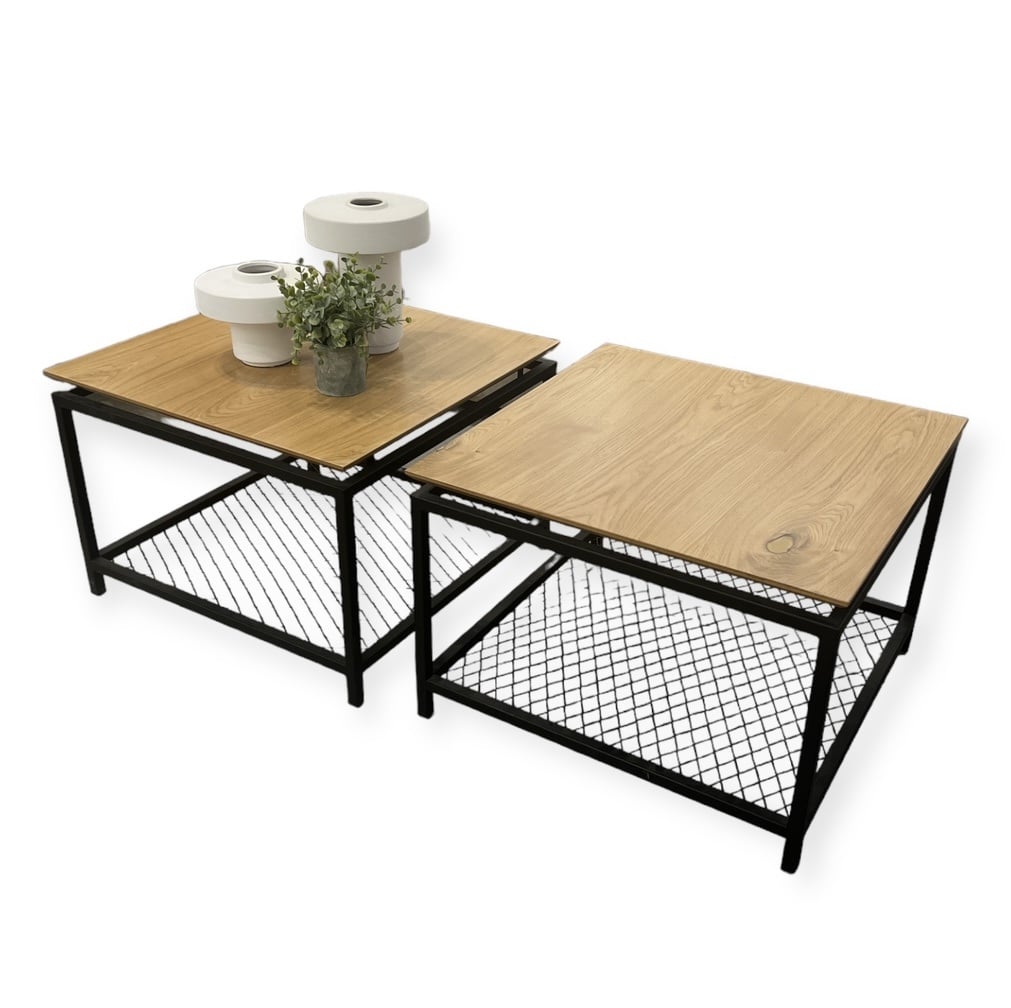 סט שולחנות סלון מרובעים רשת - חיסול מתצוגה! סט שולחנות סלון מרובעים רשת - חיסול מתצוגה!