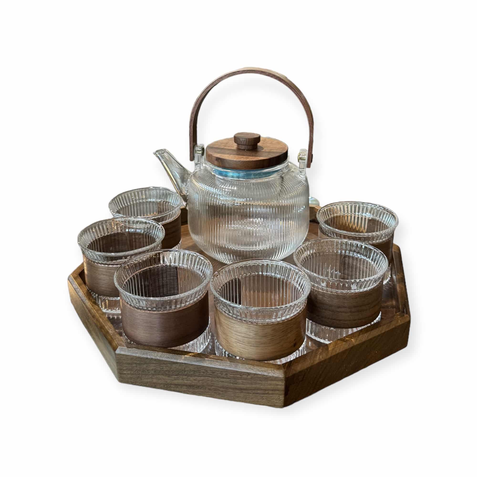 סט 8 חלקים תה/ קפה מגש כוסות קומקום דגם אליס סט 8 חלקים תה/ קפה מגש כוסות קומקום דגם אליס