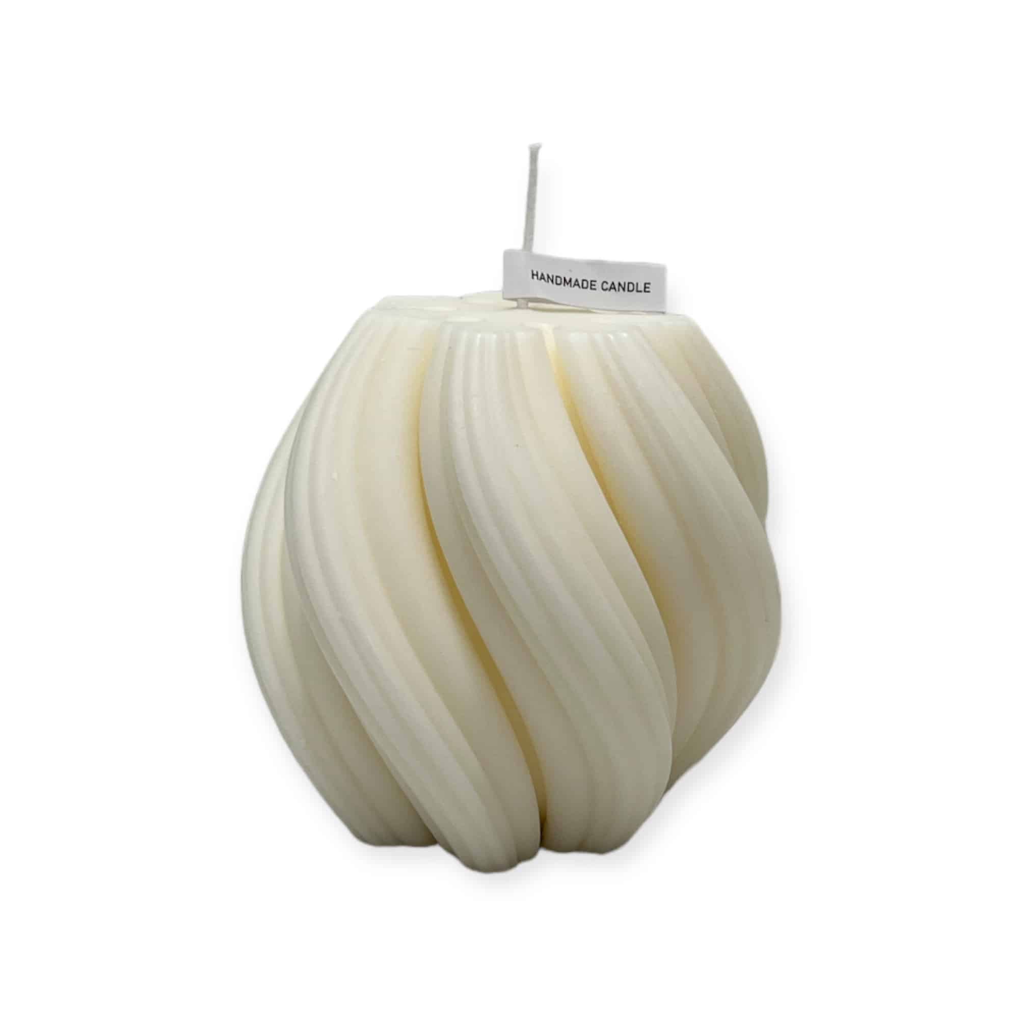 נר מלופף עגול שמנת דגם איקו נר מלופף עגול שמנת דגם איקו