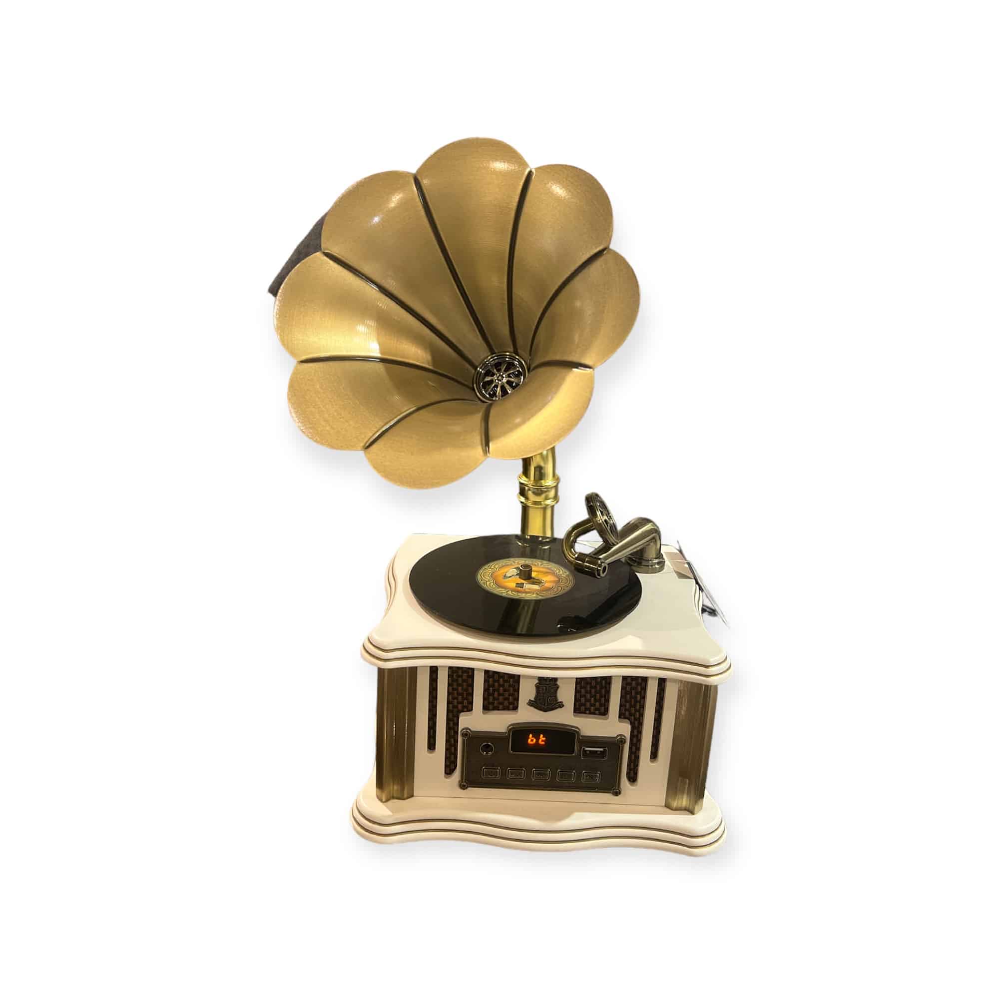 תיבת נגינה גרמופון לבנה דגם איקו תיבת נגינה גרמופון לבנה דגם איקו