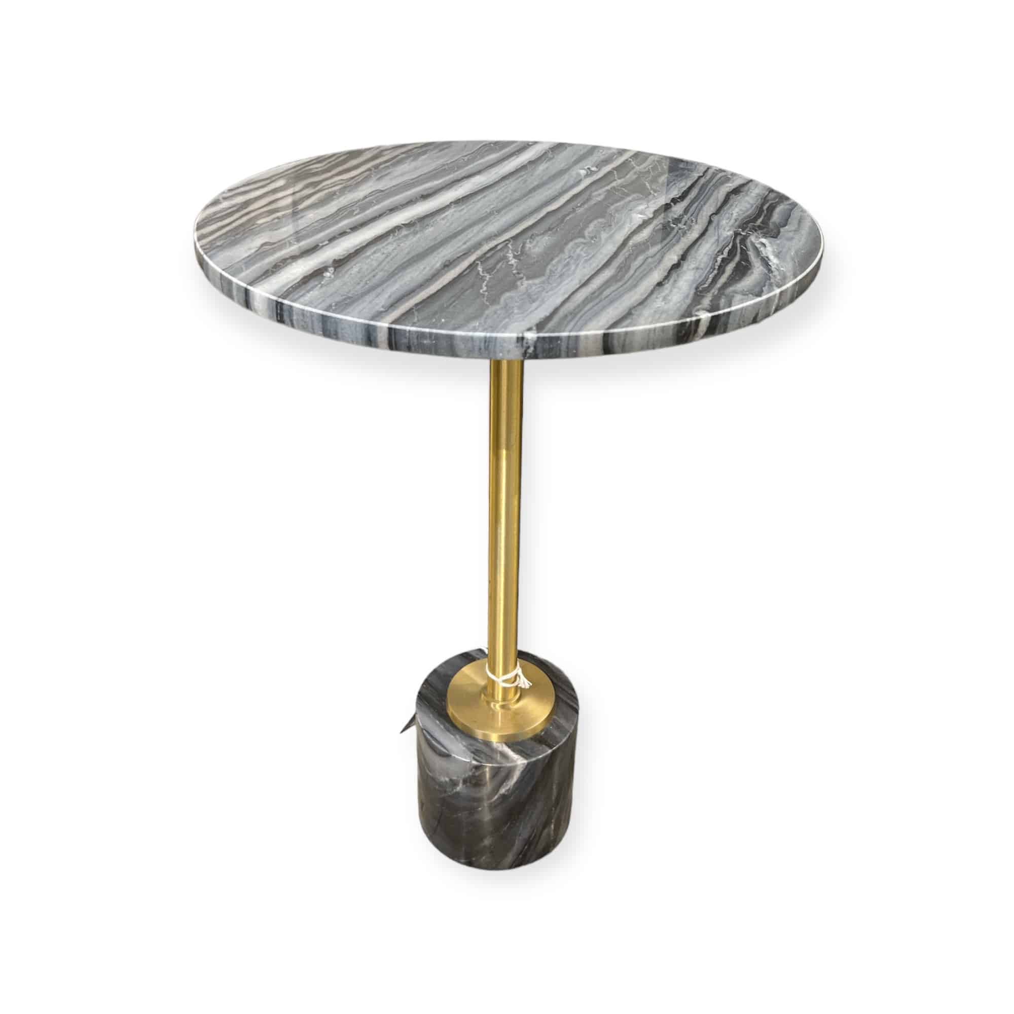 שולחן צד מרבל אפור זהב