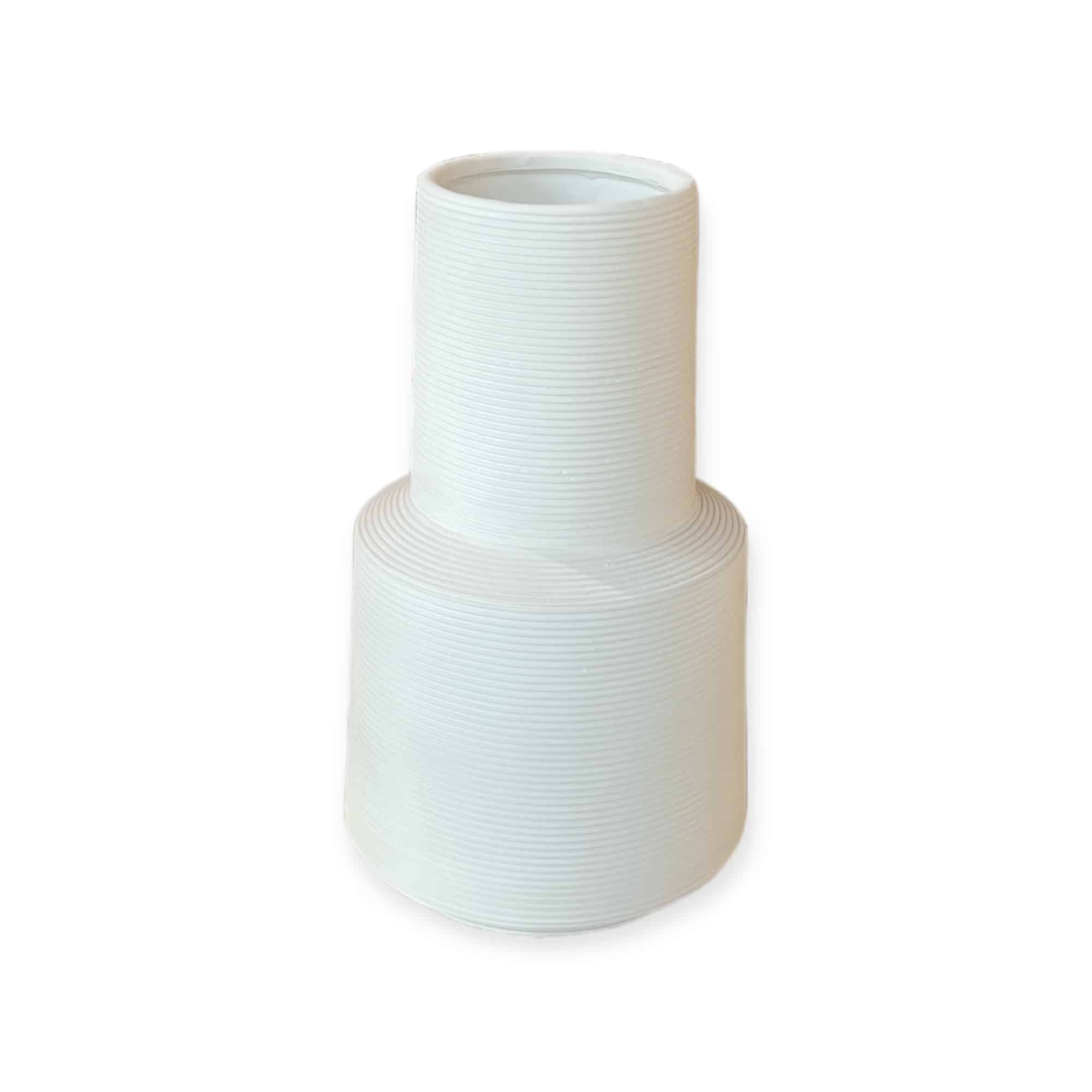 כד קרמיקה לבן חריטה פסים רוחב גדול דגם אליס