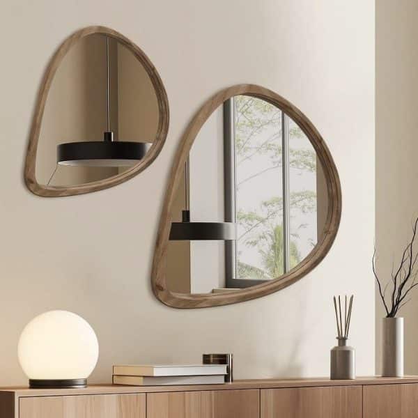 מראה עץ אמורפית דגם שחם